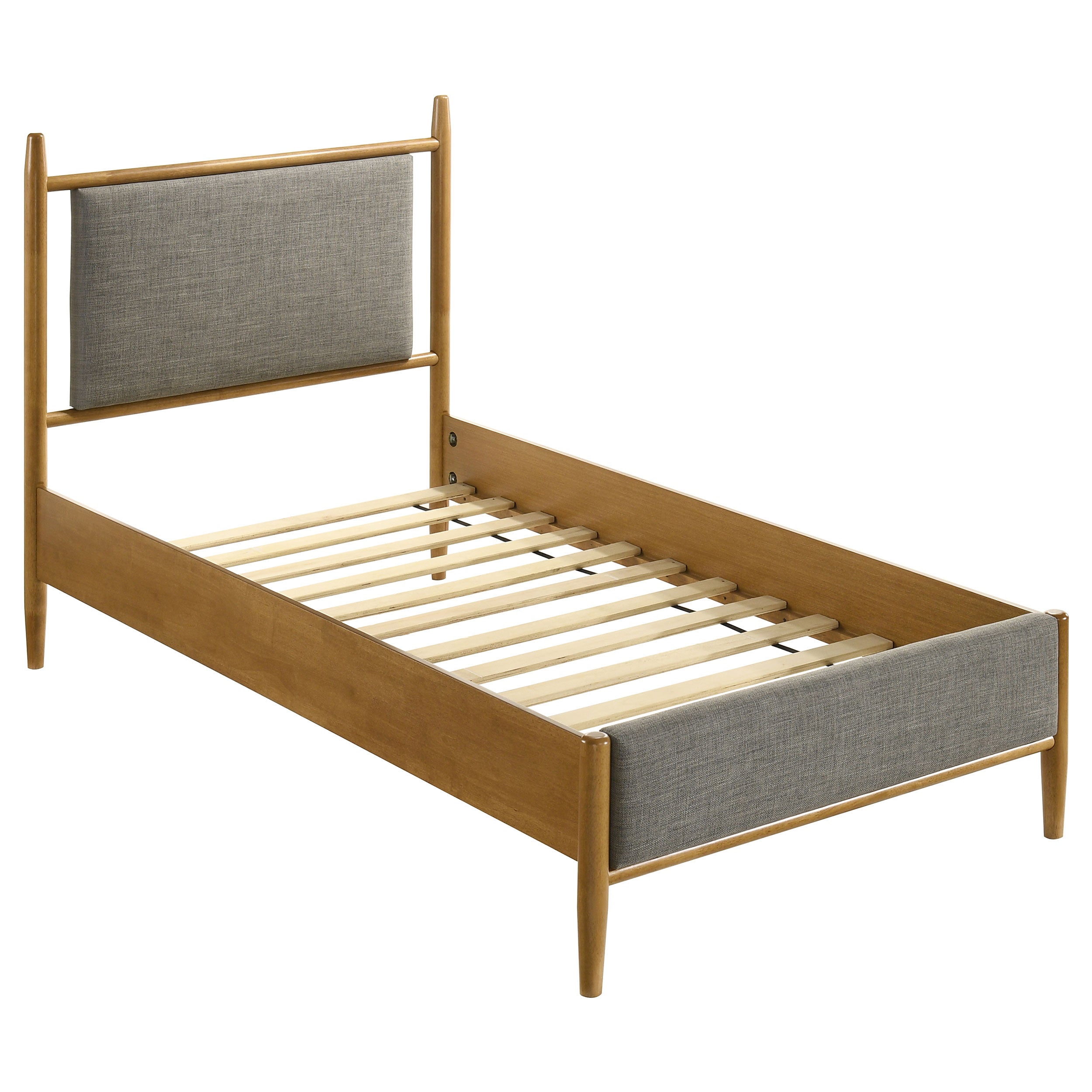Mason 46-inch Twin Panel Platform Bed Grey and Light Brown — view 1