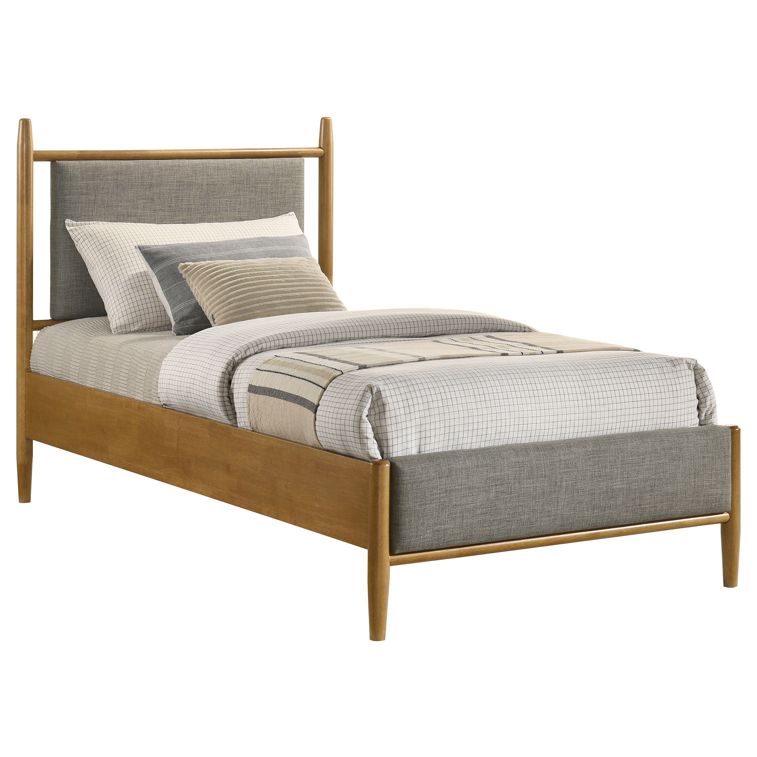 Mason 46-inch Twin Panel Platform Bed Grey and Light Brown — view 3