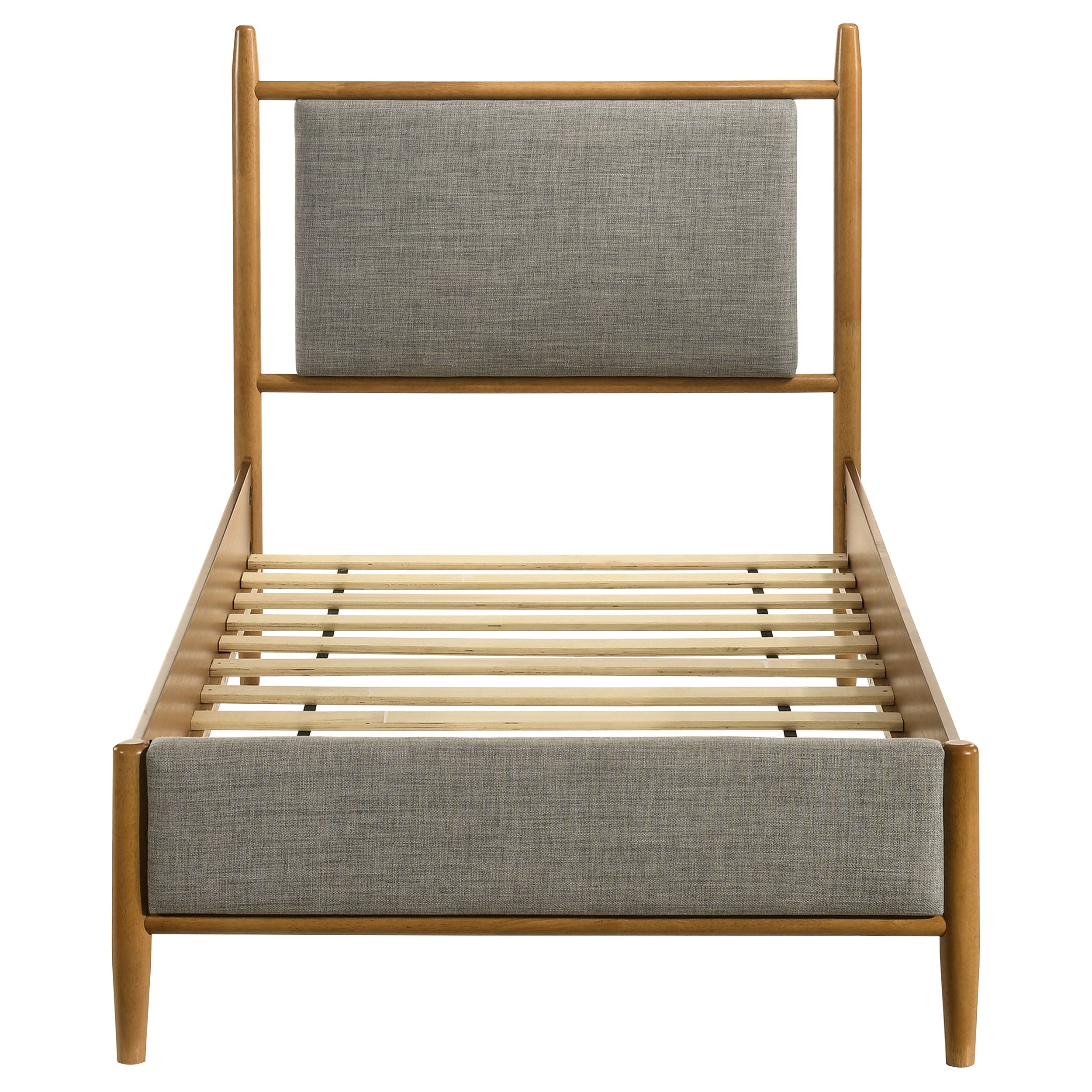 Mason 46-inch Twin Panel Platform Bed Grey and Light Brown — view 4