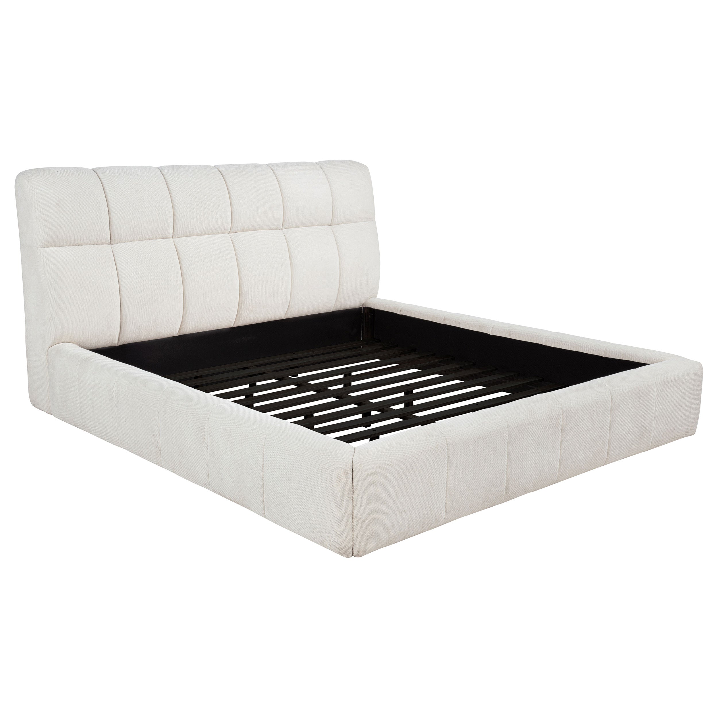Nollet 48-inch Upholstered Eastern King Platform Bed Cream — view 1