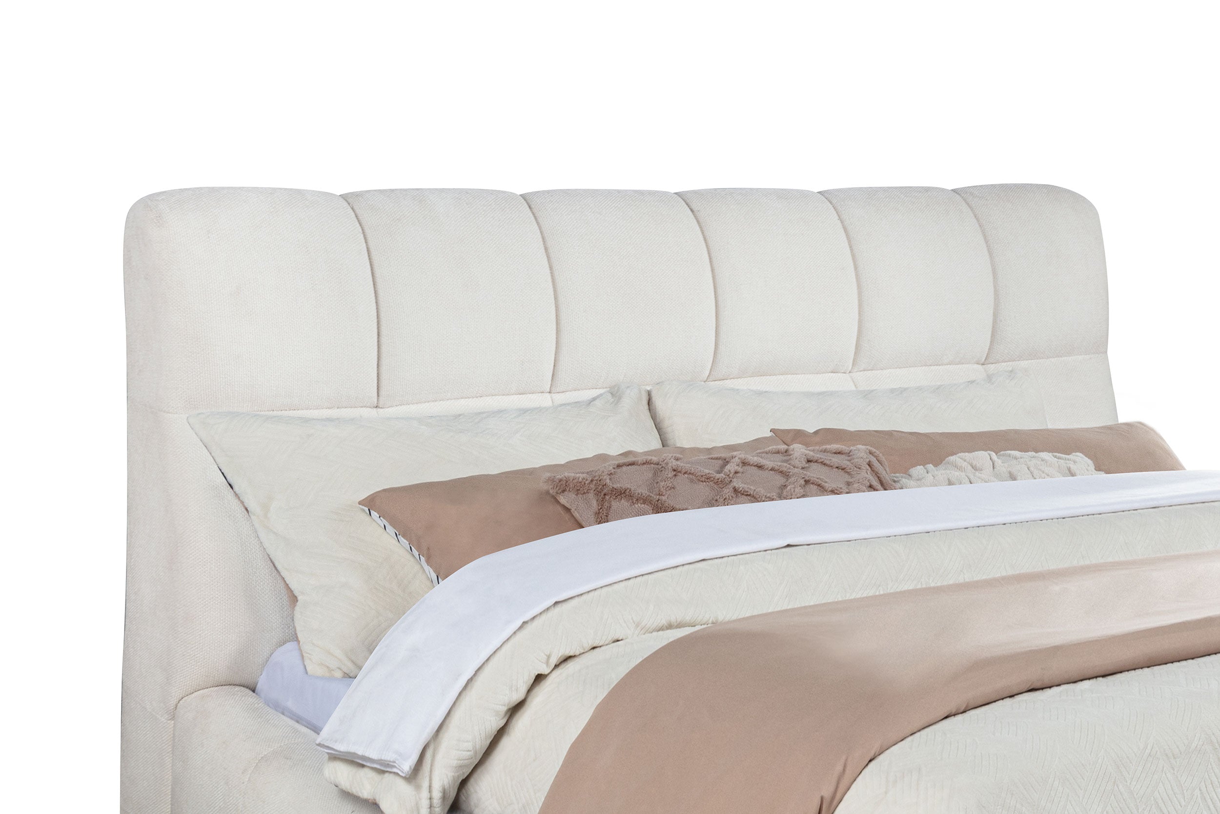 Nollet 48-inch Upholstered Eastern King Platform Bed Cream — view 7