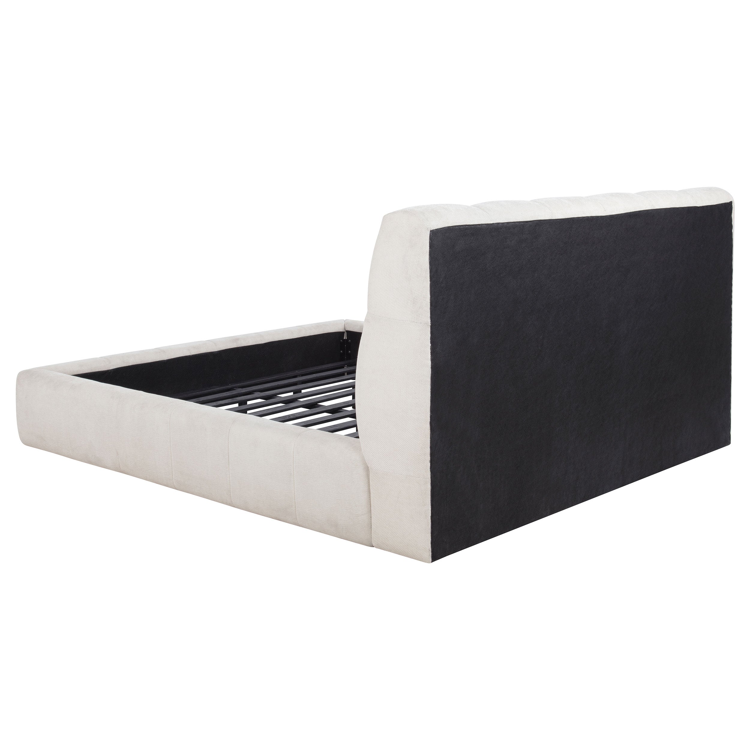 Nollet 48-inch Upholstered California King Platform Bed Cream — view 5