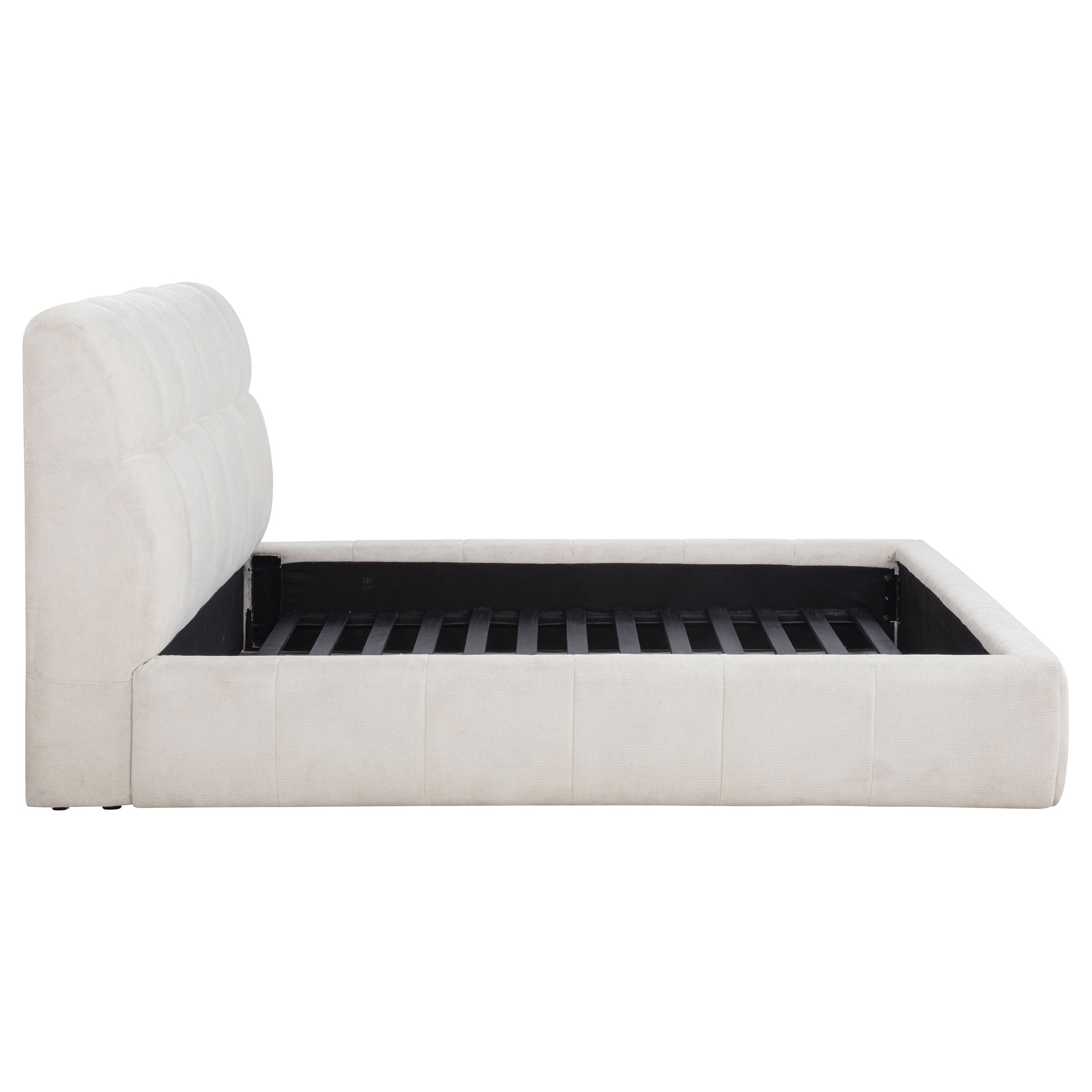 Nollet 48-inch Upholstered Queen Panel Platform Bed Cream — view 6