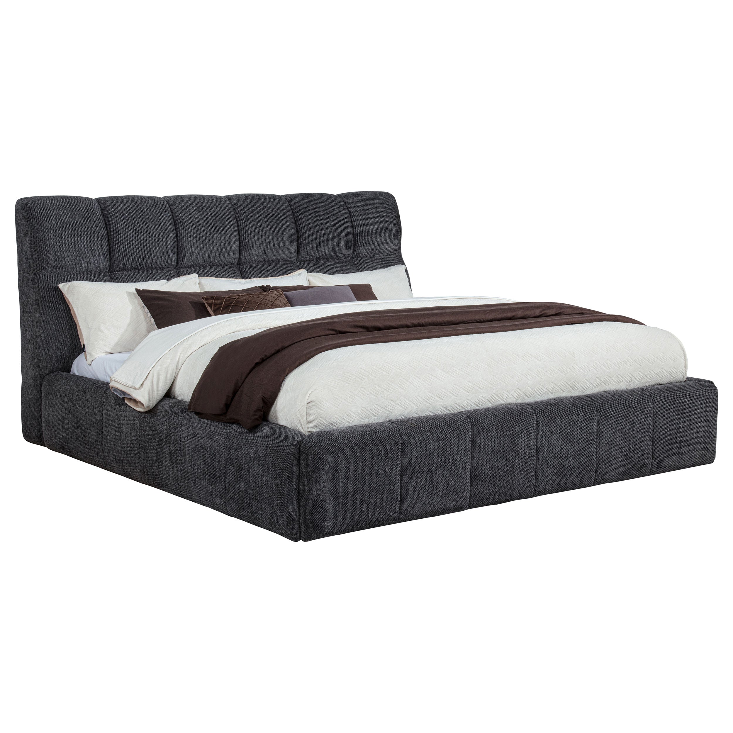 Nollet 48-inch Upholstered Eastern King Platform Bed Grey — view 1