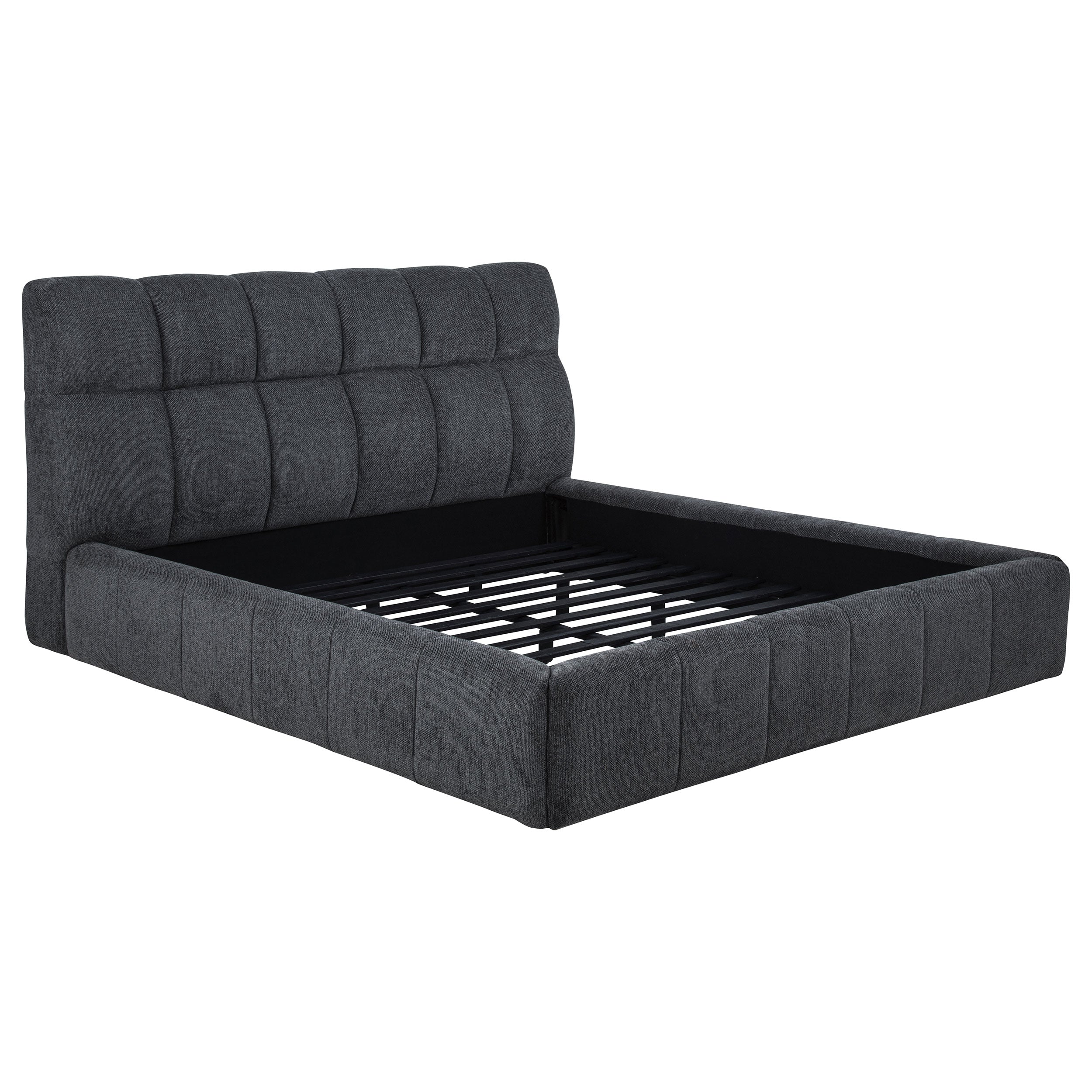 Nollet 48-inch Upholstered California King Platform Bed Grey — view 3