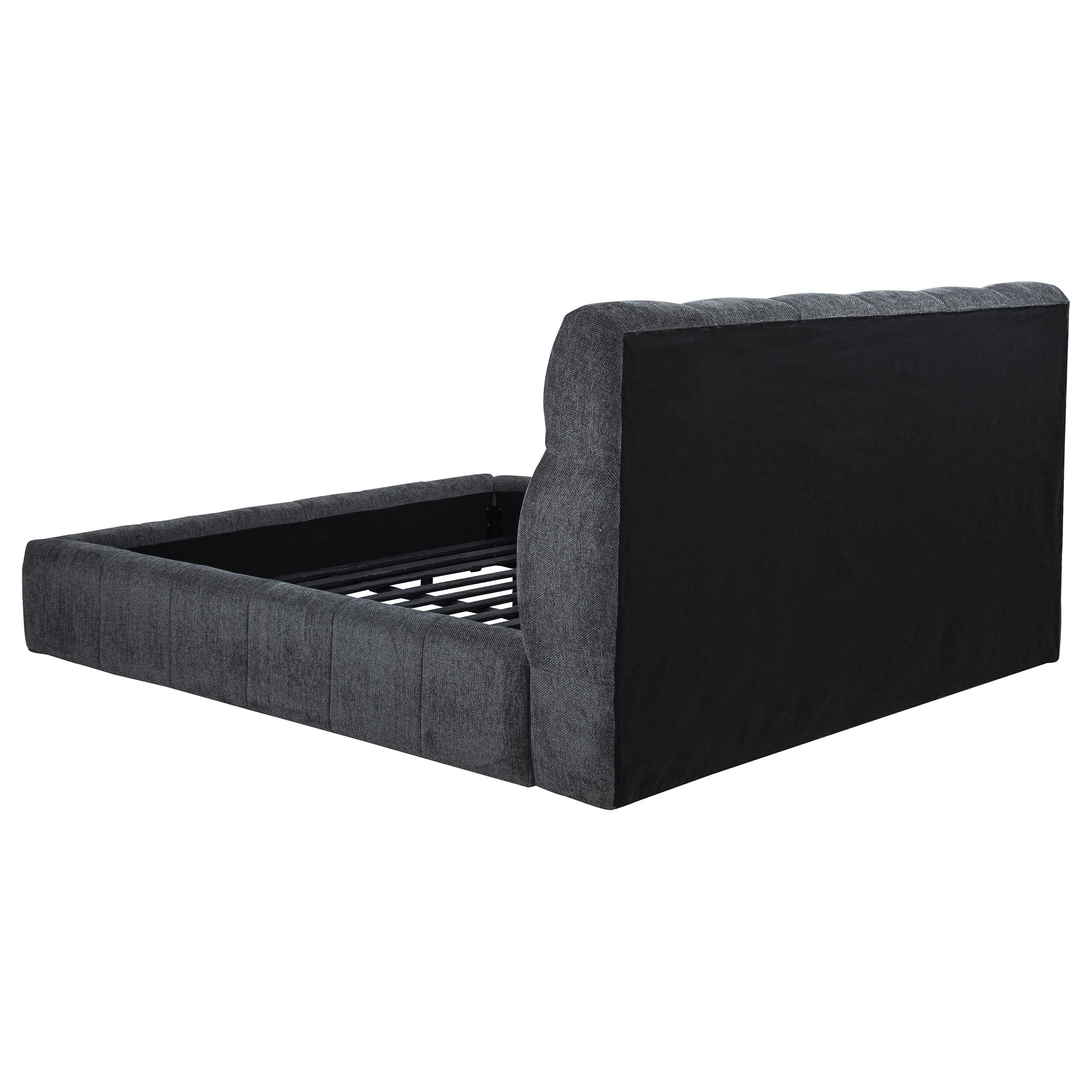 Nollet 48-inch Upholstered California King Platform Bed Grey — view 5
