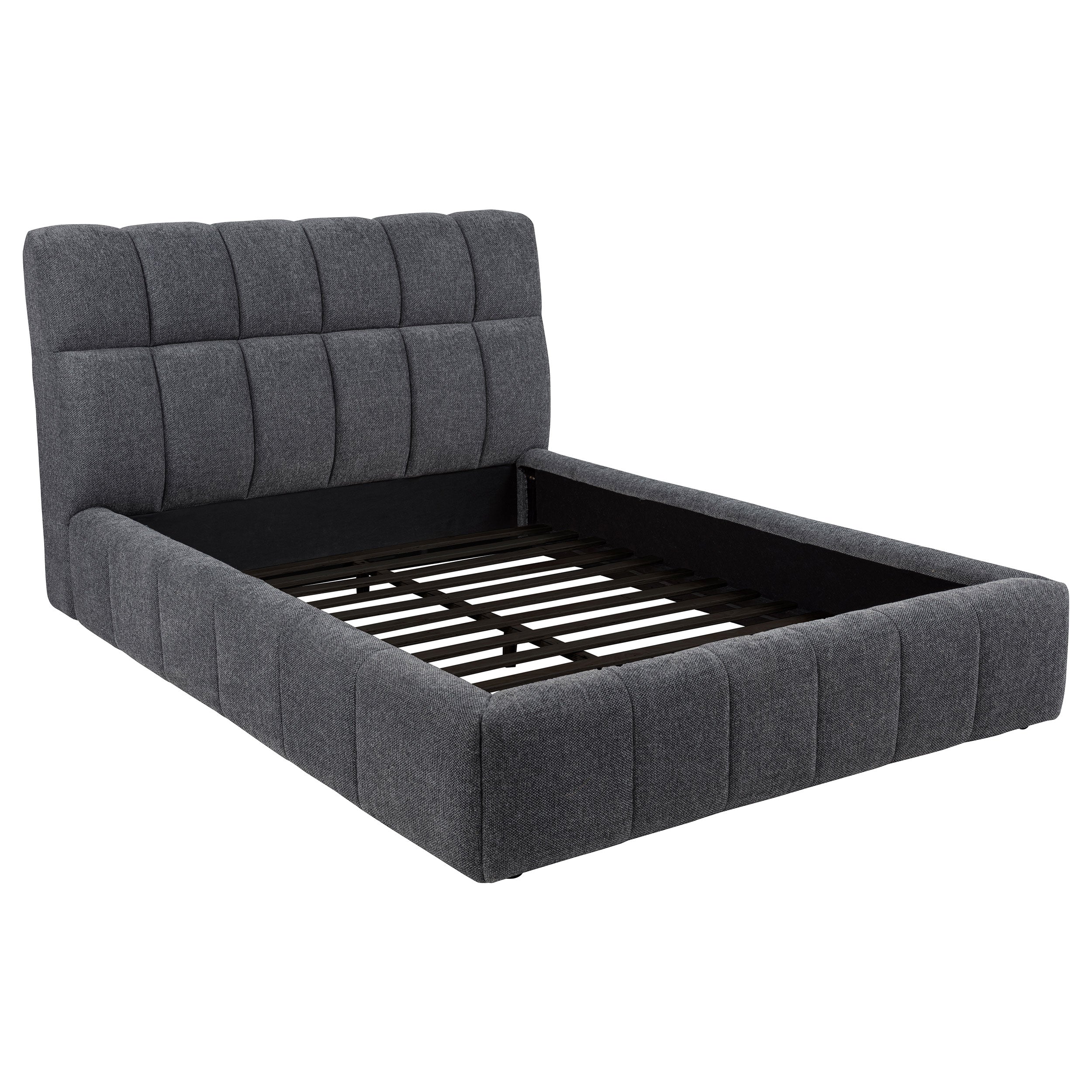 Nollet 48-inch Upholstered Queen Panel Platform Bed Grey — view 3