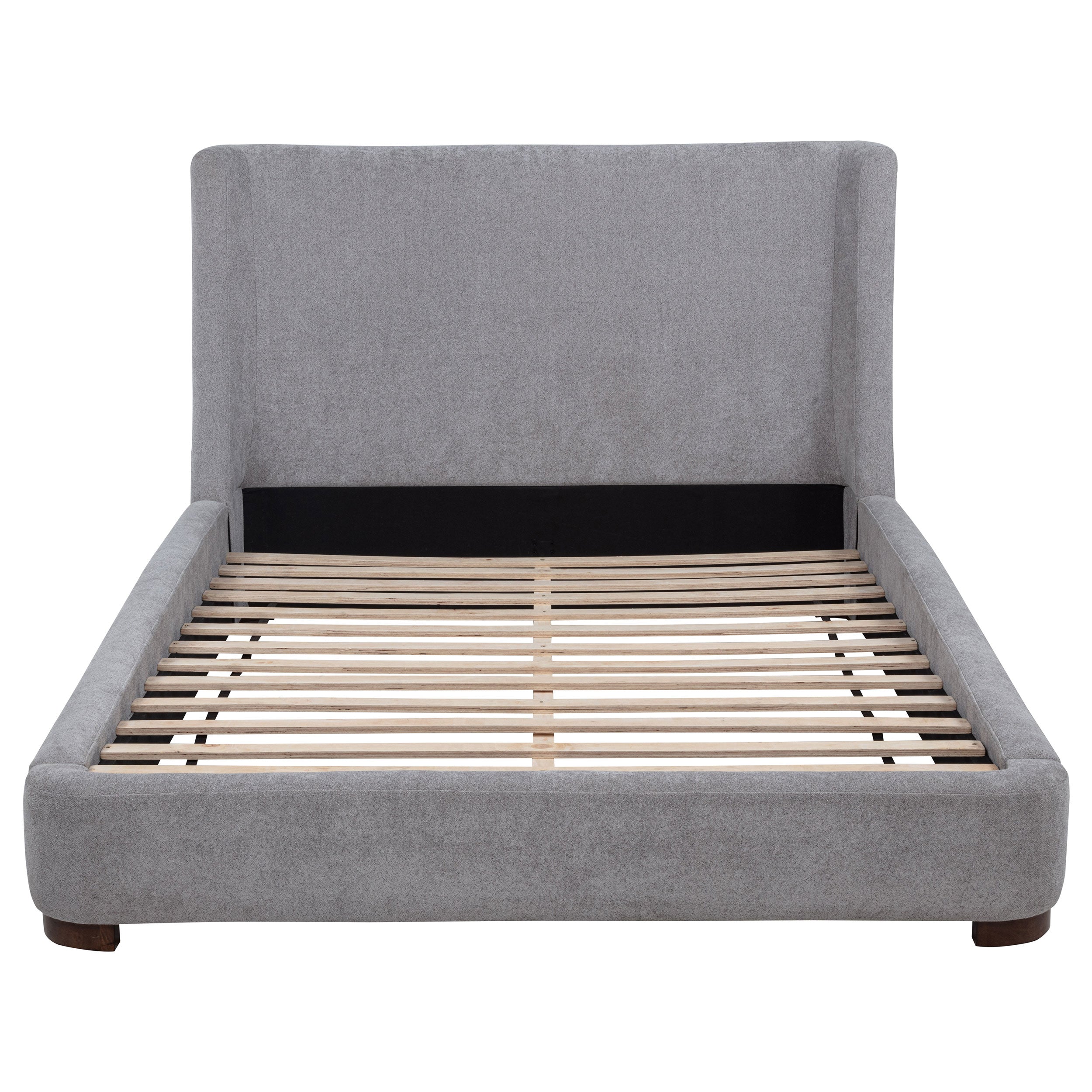 Rennes Upholstered Queen Wingback Platform Bed Grey — view 4