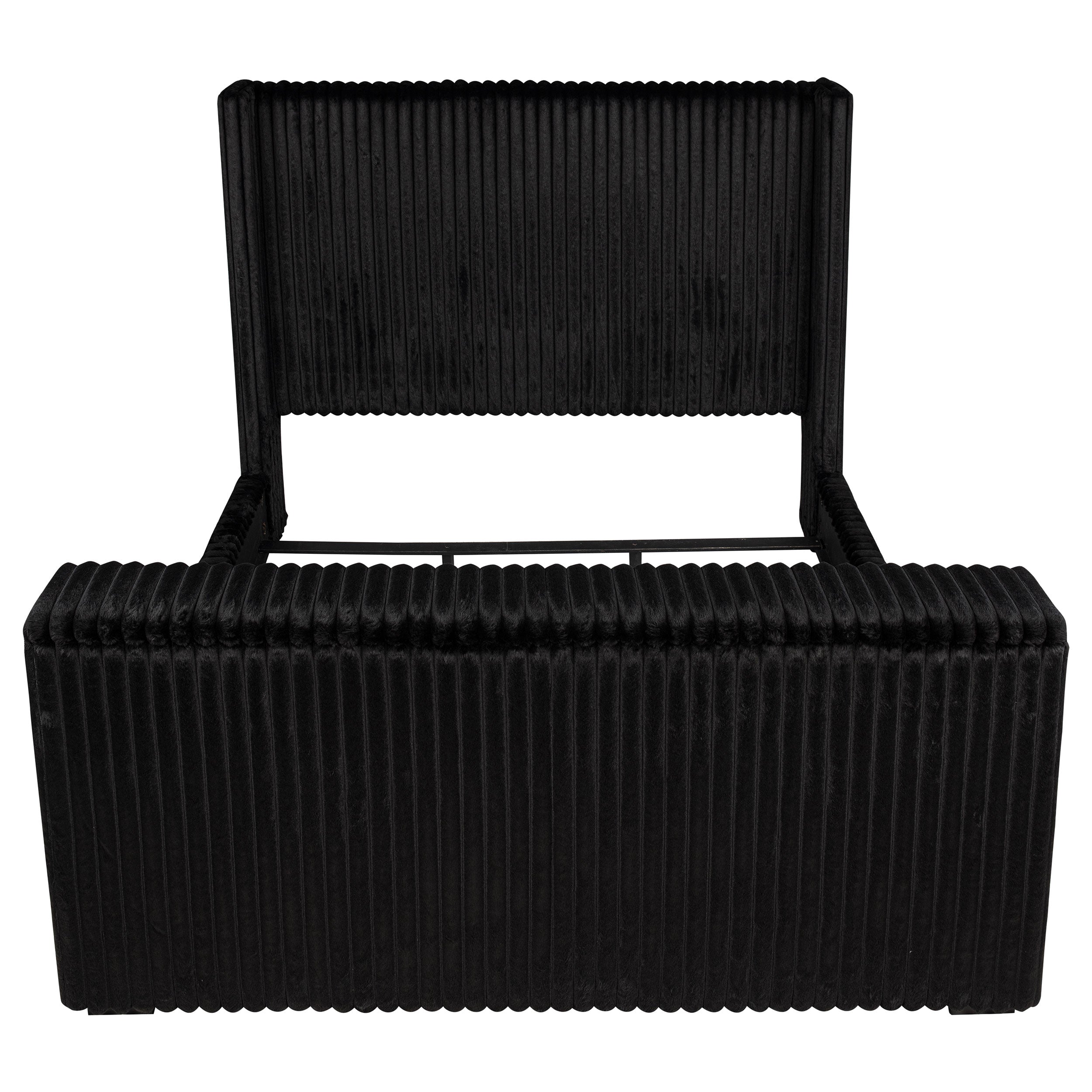 Centergrove Upholstered Eastern King Wingback TV Bed Black — view 6