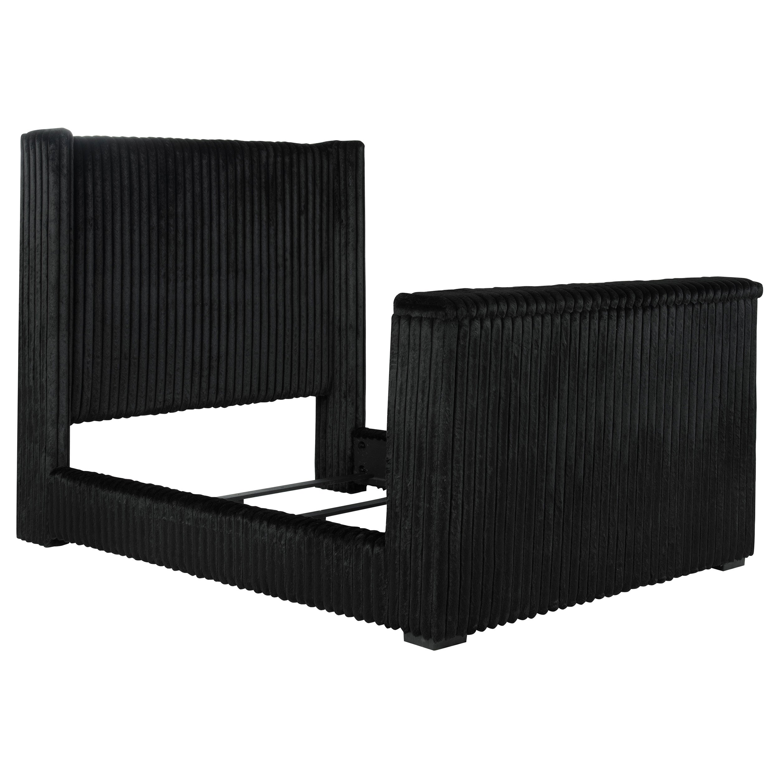 Centergrove Upholstered Queen Wingback TV Bed Black — view 1