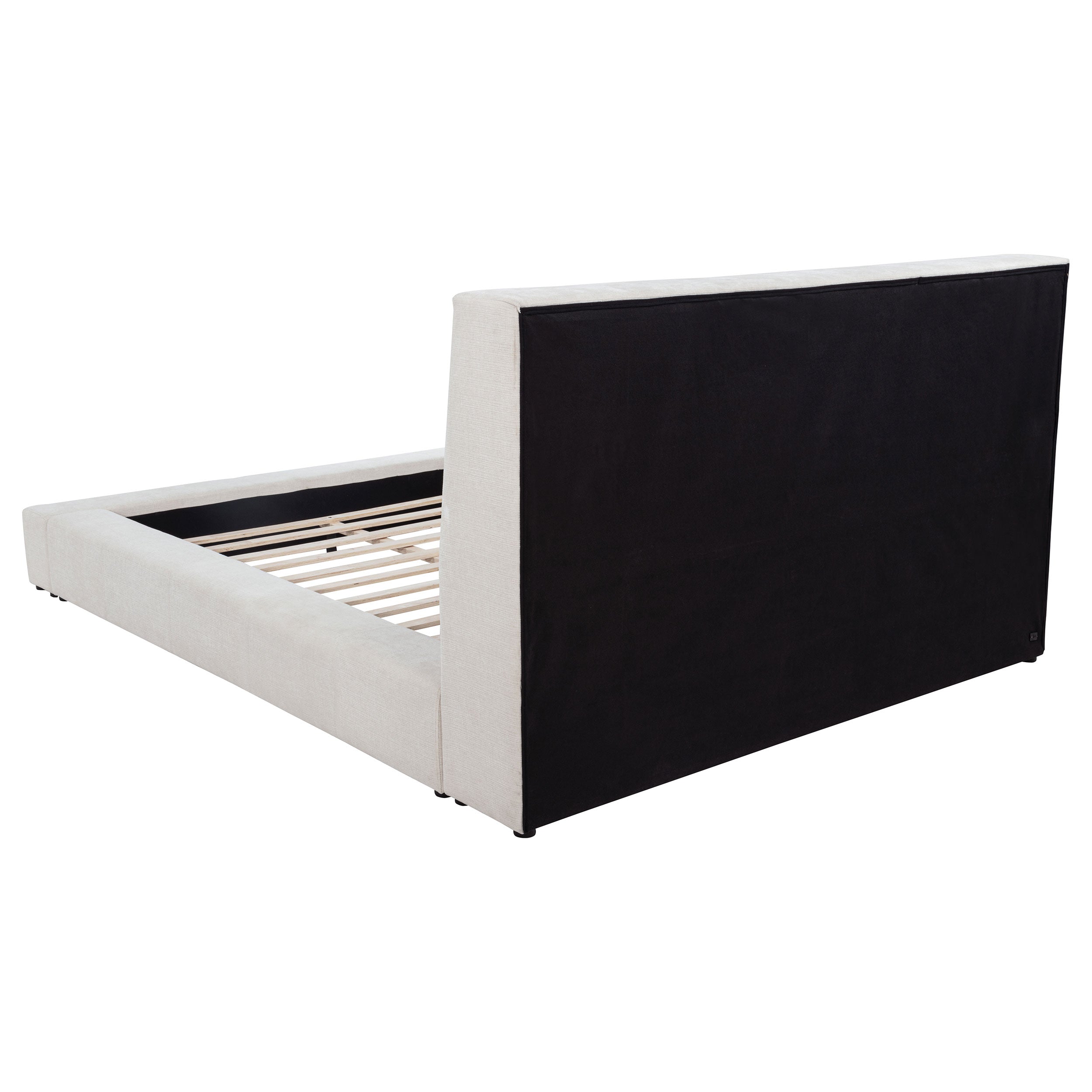 Dreux Upholstered California King Panel Platform Bed Cream — view 7