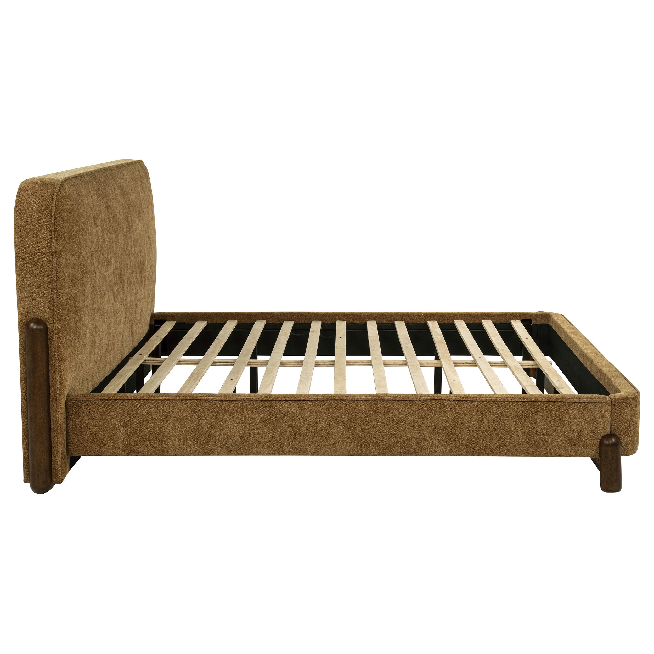 Baldacci Upholstered Eastern King Platform Bed Curry and Walnut — view 6