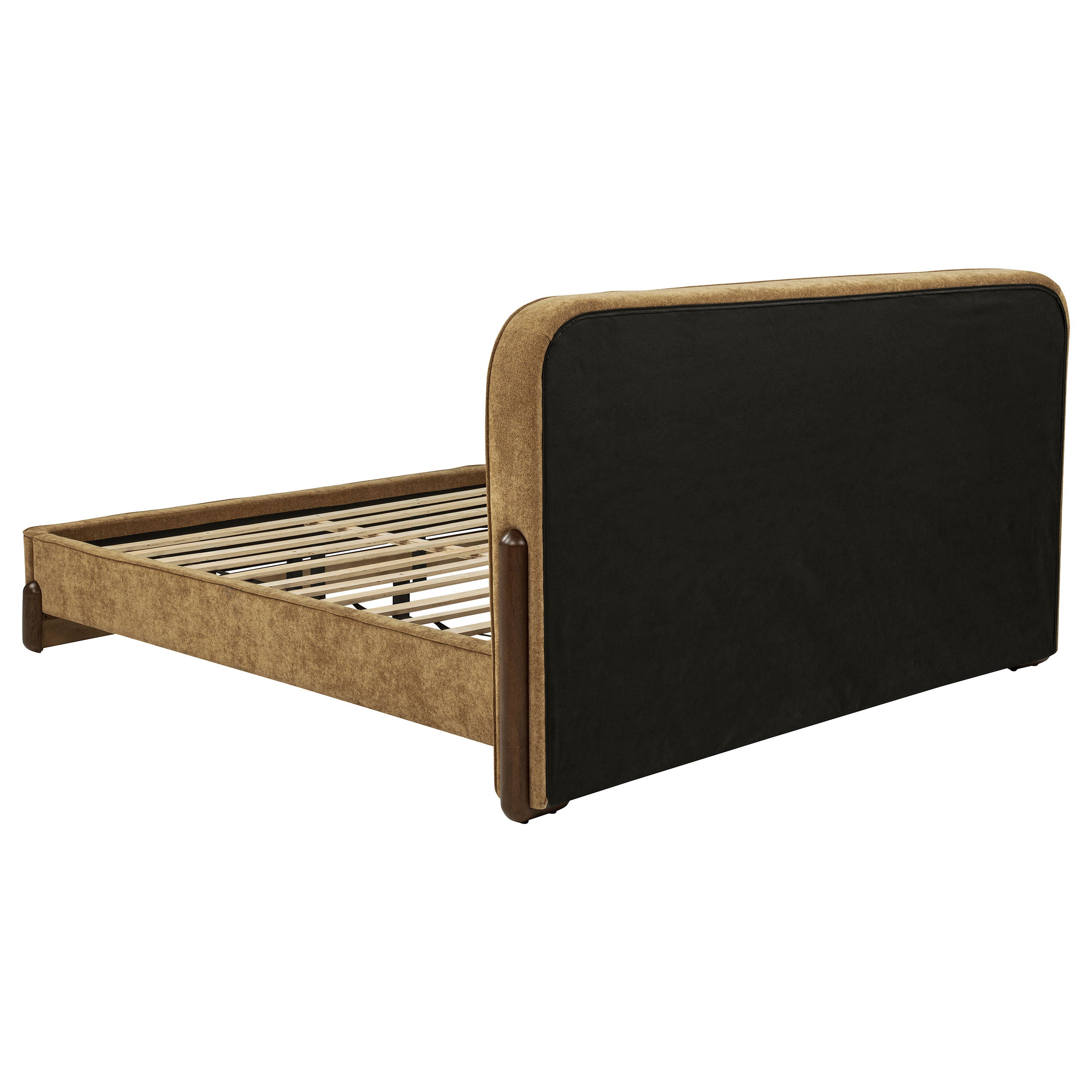 Baldacci Upholstered California King Platform Bed Curry and Walnut — view 5