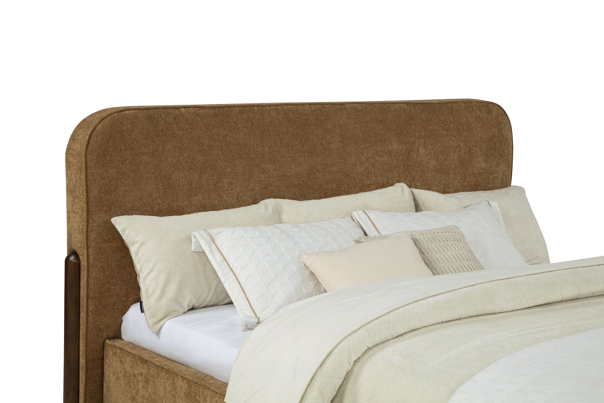 Baldacci Upholstered California King Platform Bed Curry and Walnut — view 7