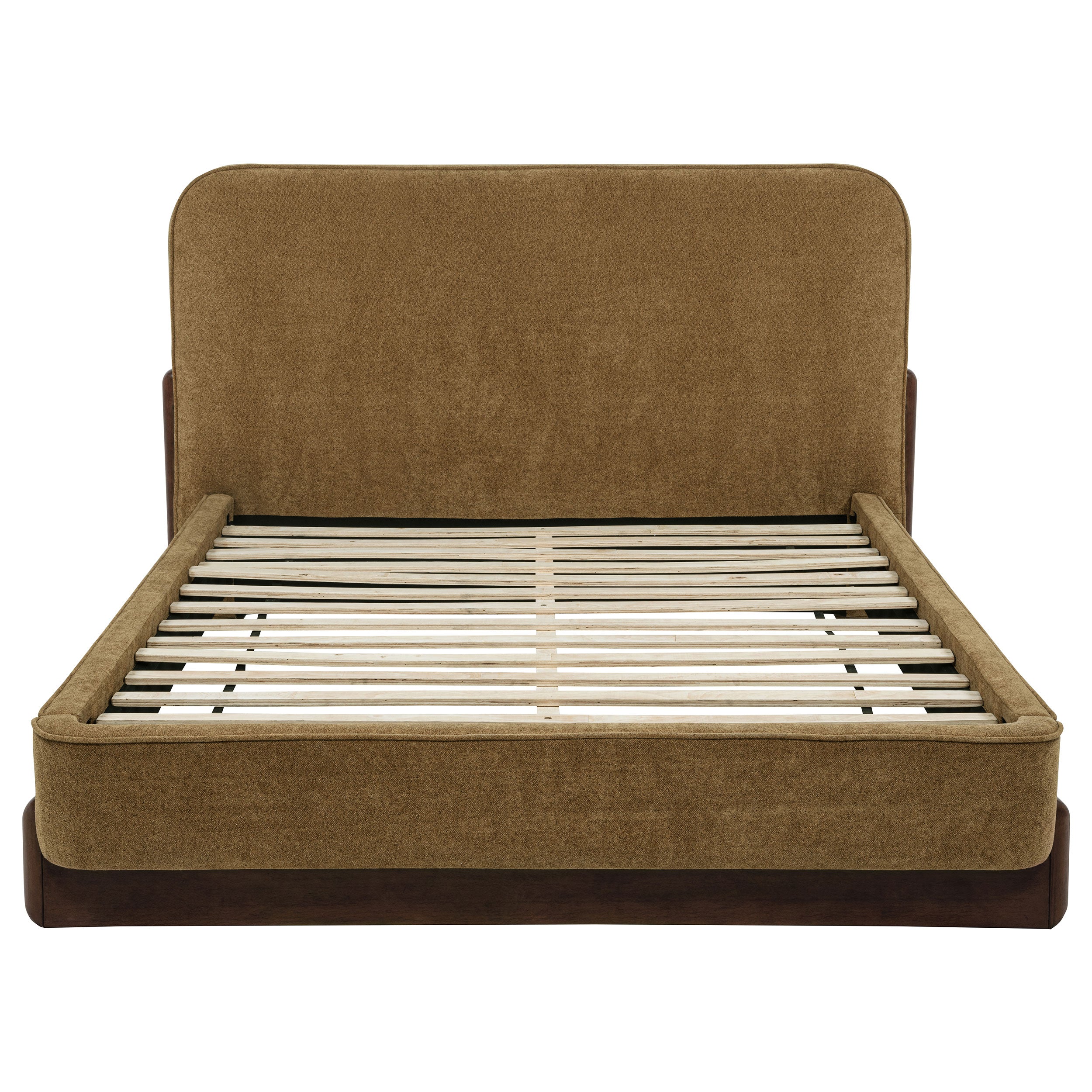 Baldacci Upholstered Queen Platform Bed Curry and Walnut — view 4