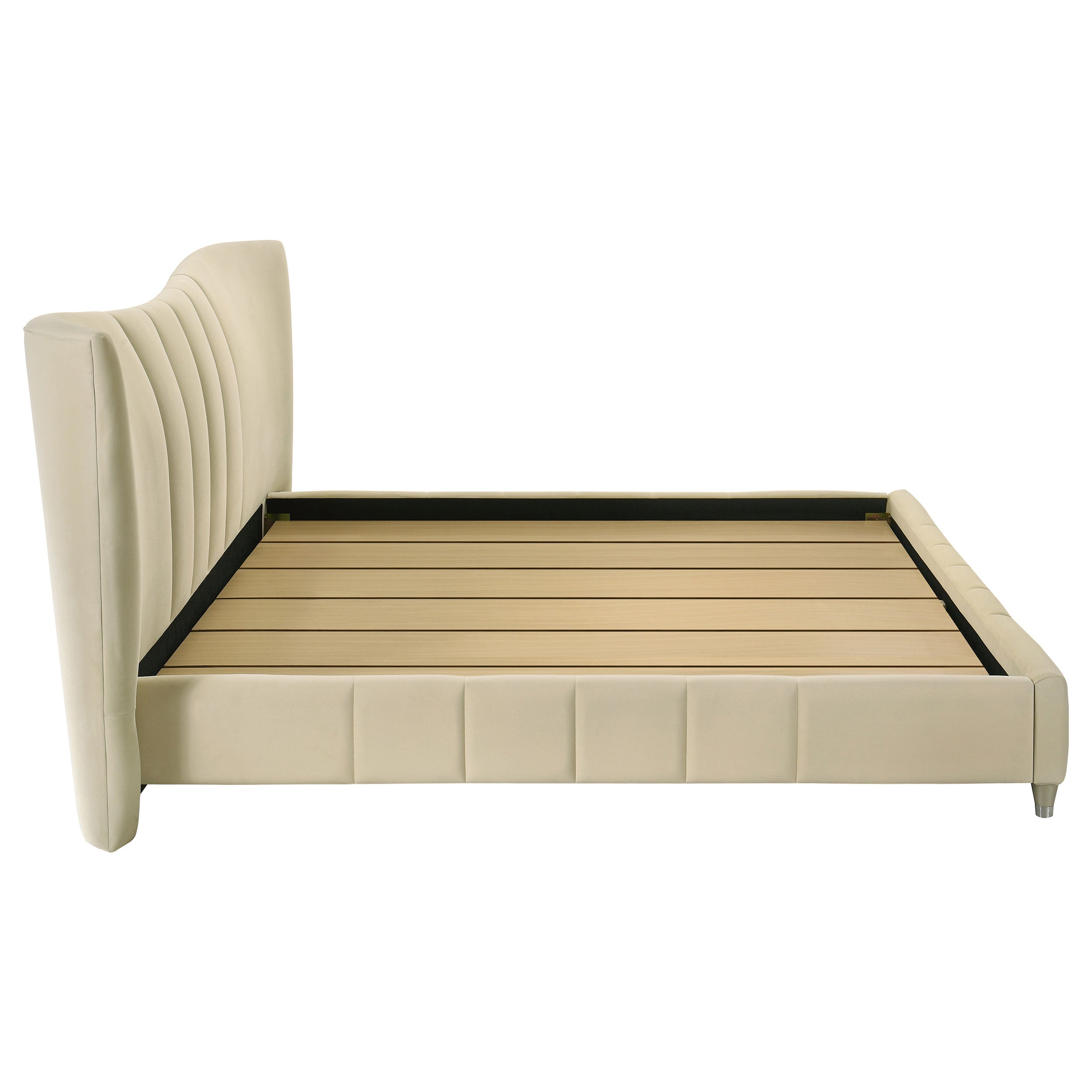 Evelyn Upholstered Eastern King Panel Platform Bed Ivory — view 7