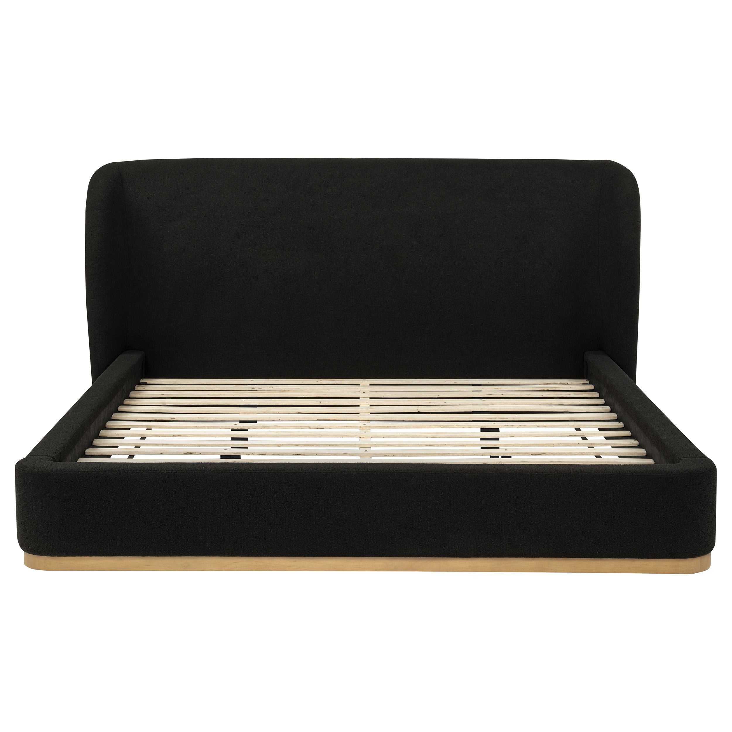 Blaire Upholstered Eastern King Wingback Platform Bed Black — view 4