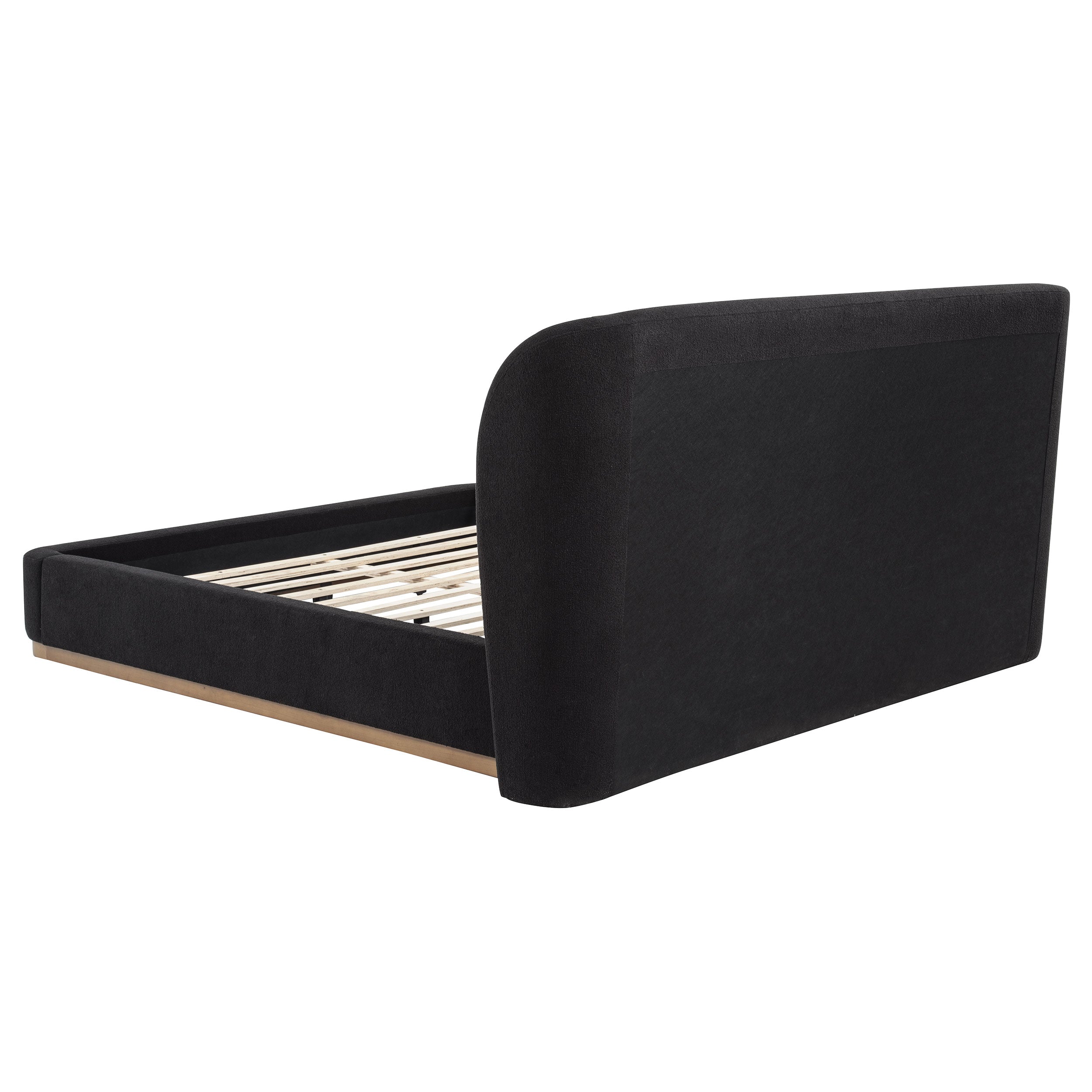 Blaire Upholstered California King Wingback Platform Bed Black — view 5