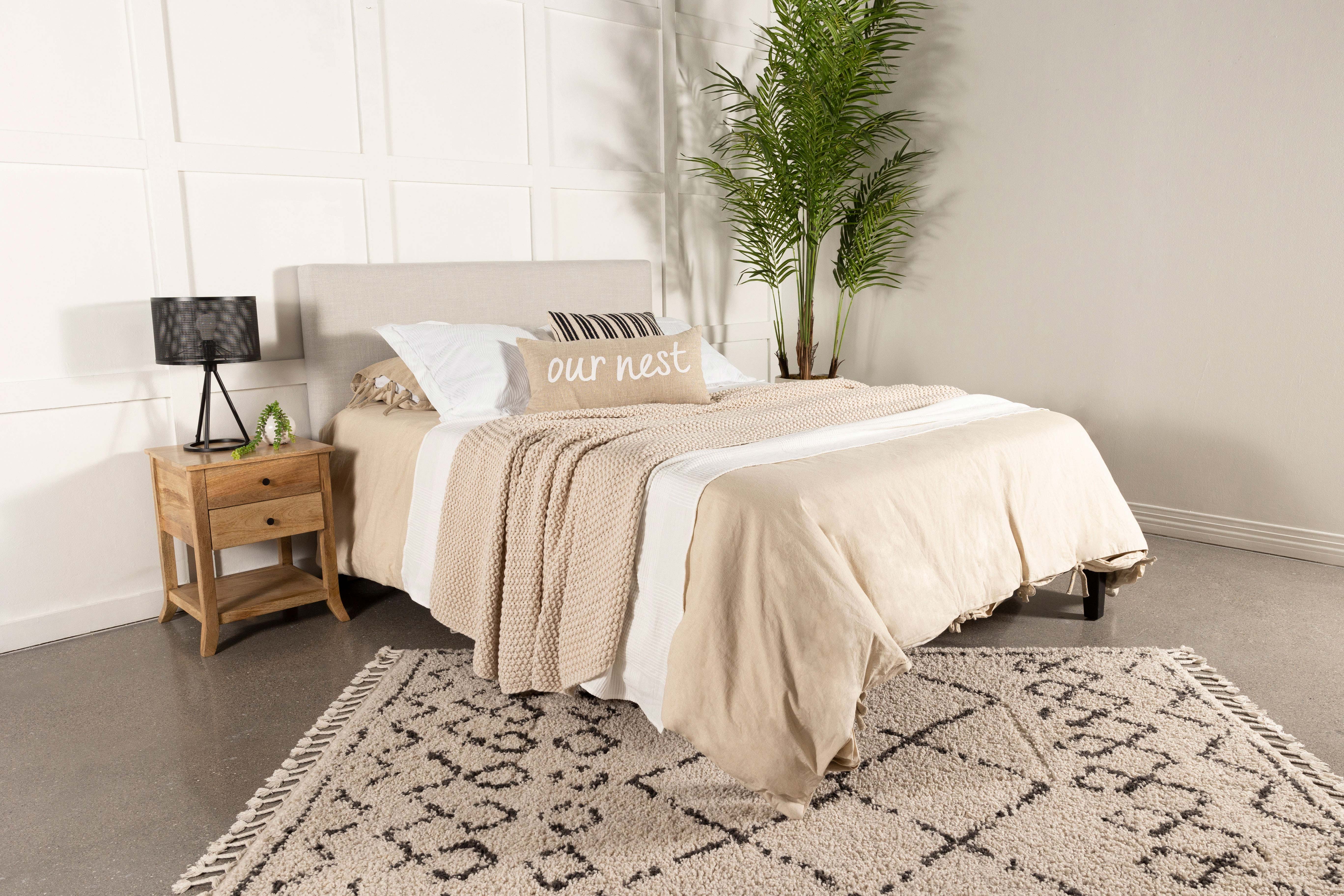 Pirro Upholstered King Panel Headboard Sand — view 10