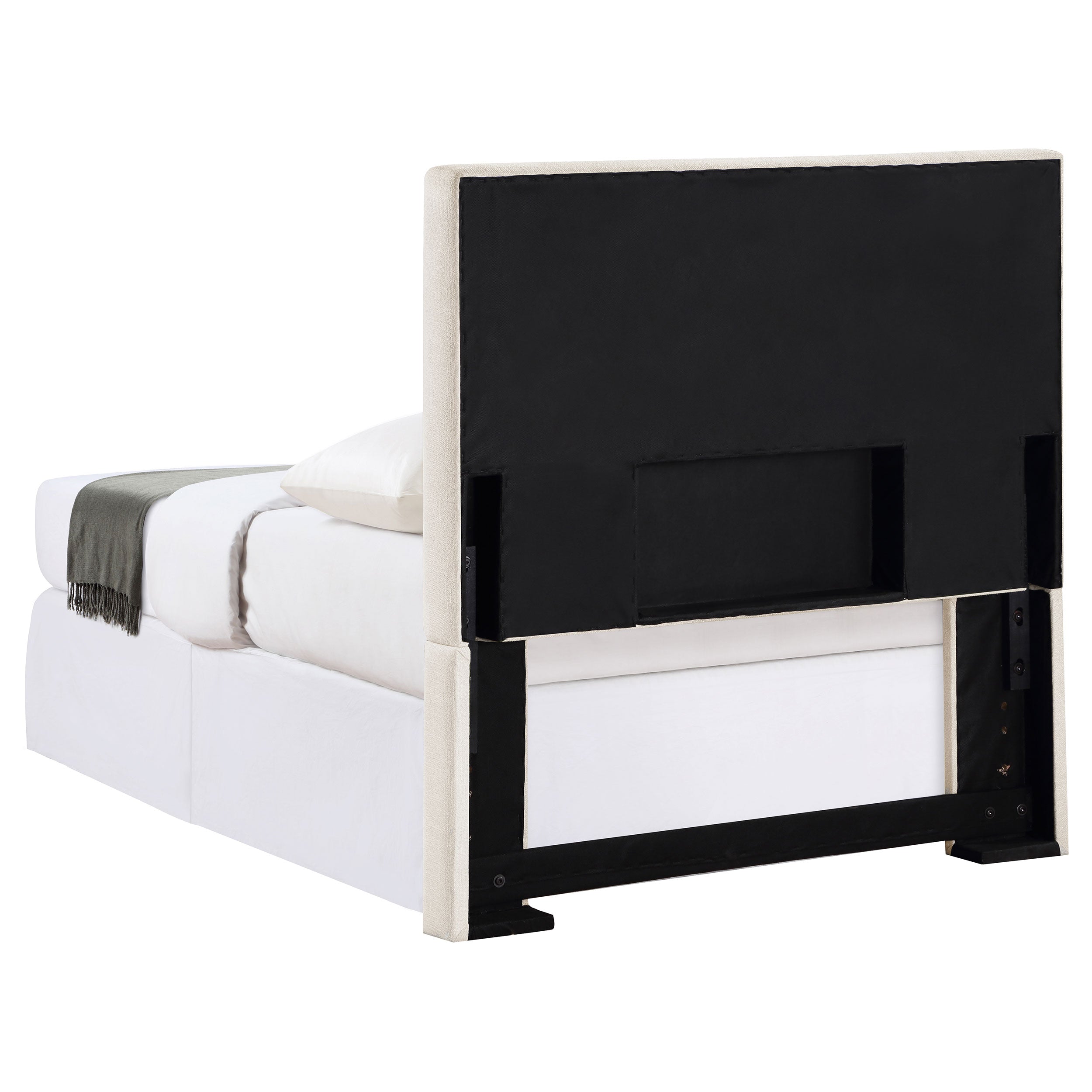 Pirro Upholstered Twin Panel Headboard Sand — view 4