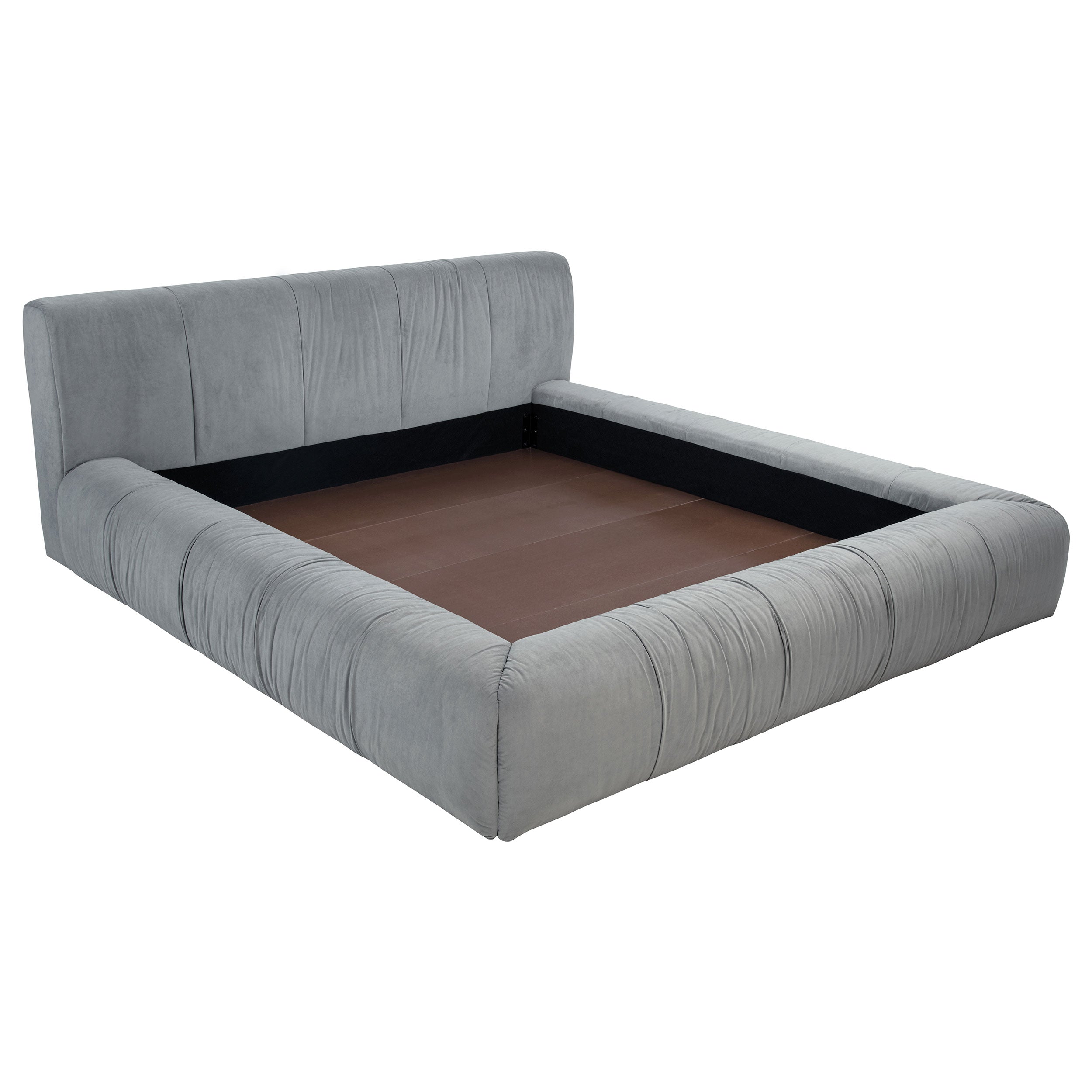 Wilshire Upholstered Eastern King Platform Bed Grey — view 1