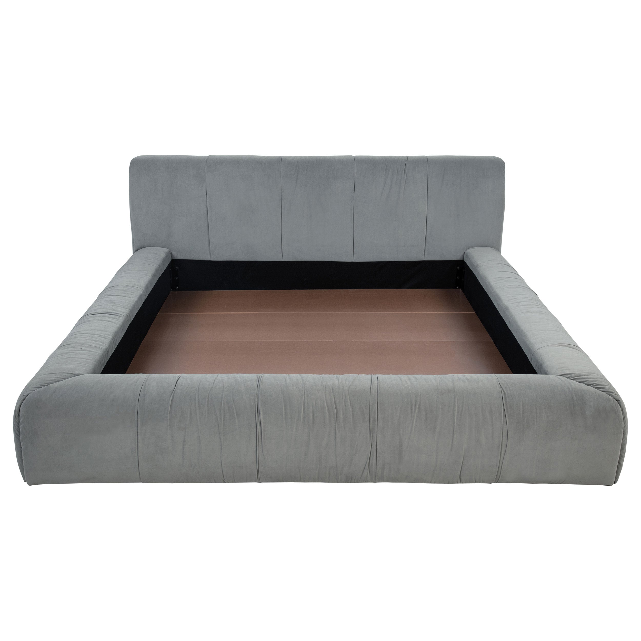 Wilshire Upholstered Eastern King Platform Bed Grey — view 4
