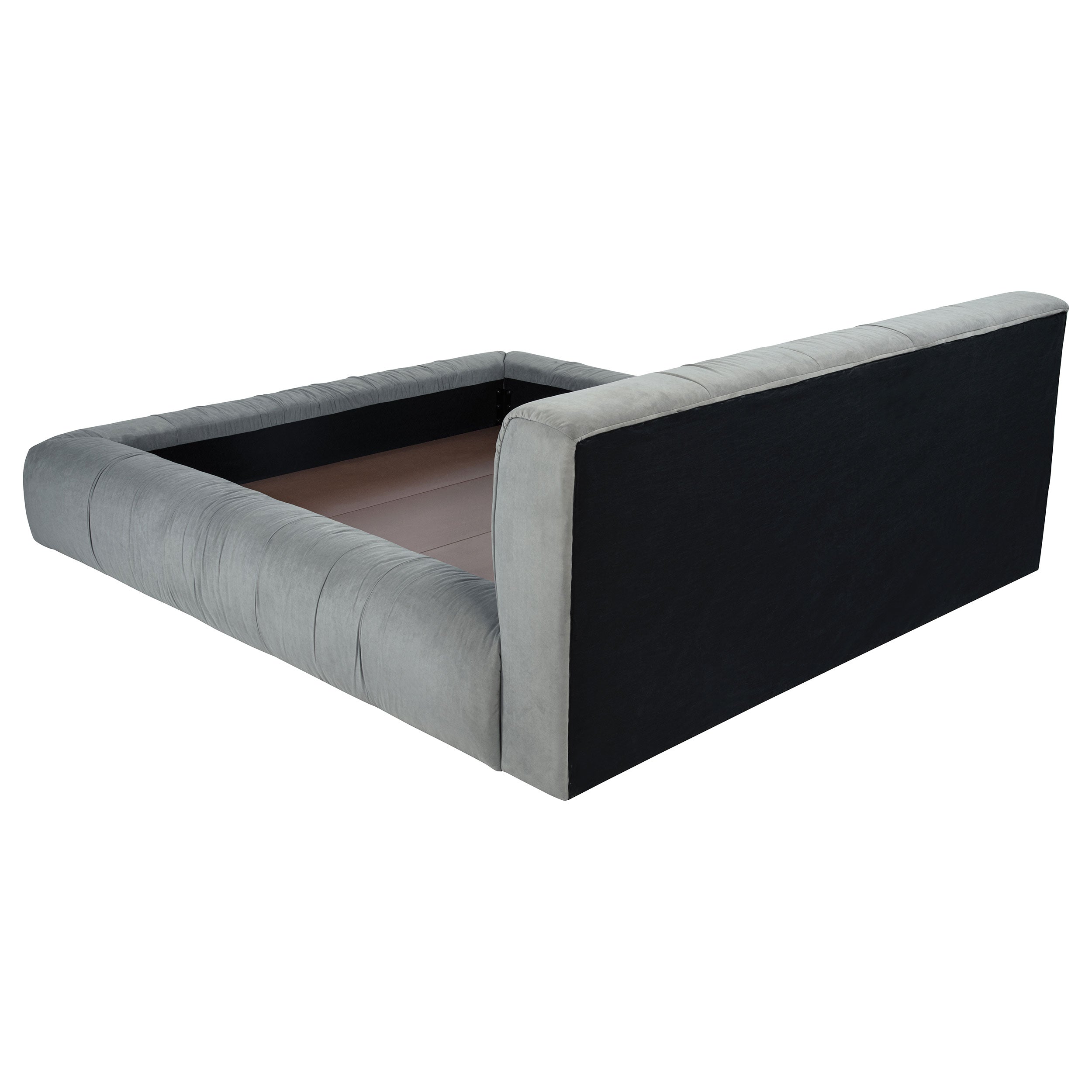 Wilshire Upholstered Eastern King Platform Bed Grey — view 5
