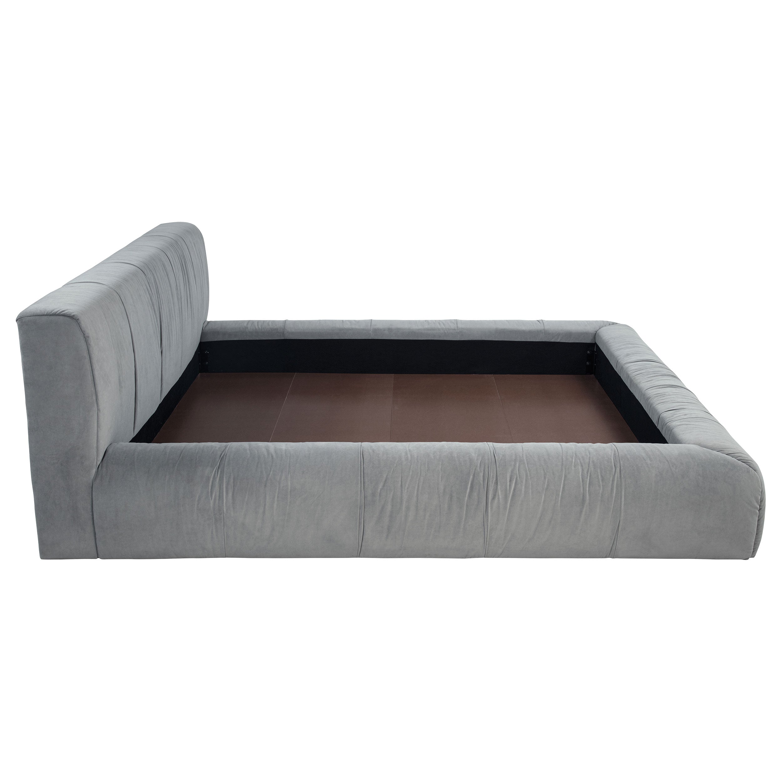 Wilshire Upholstered Eastern King Platform Bed Grey — view 6