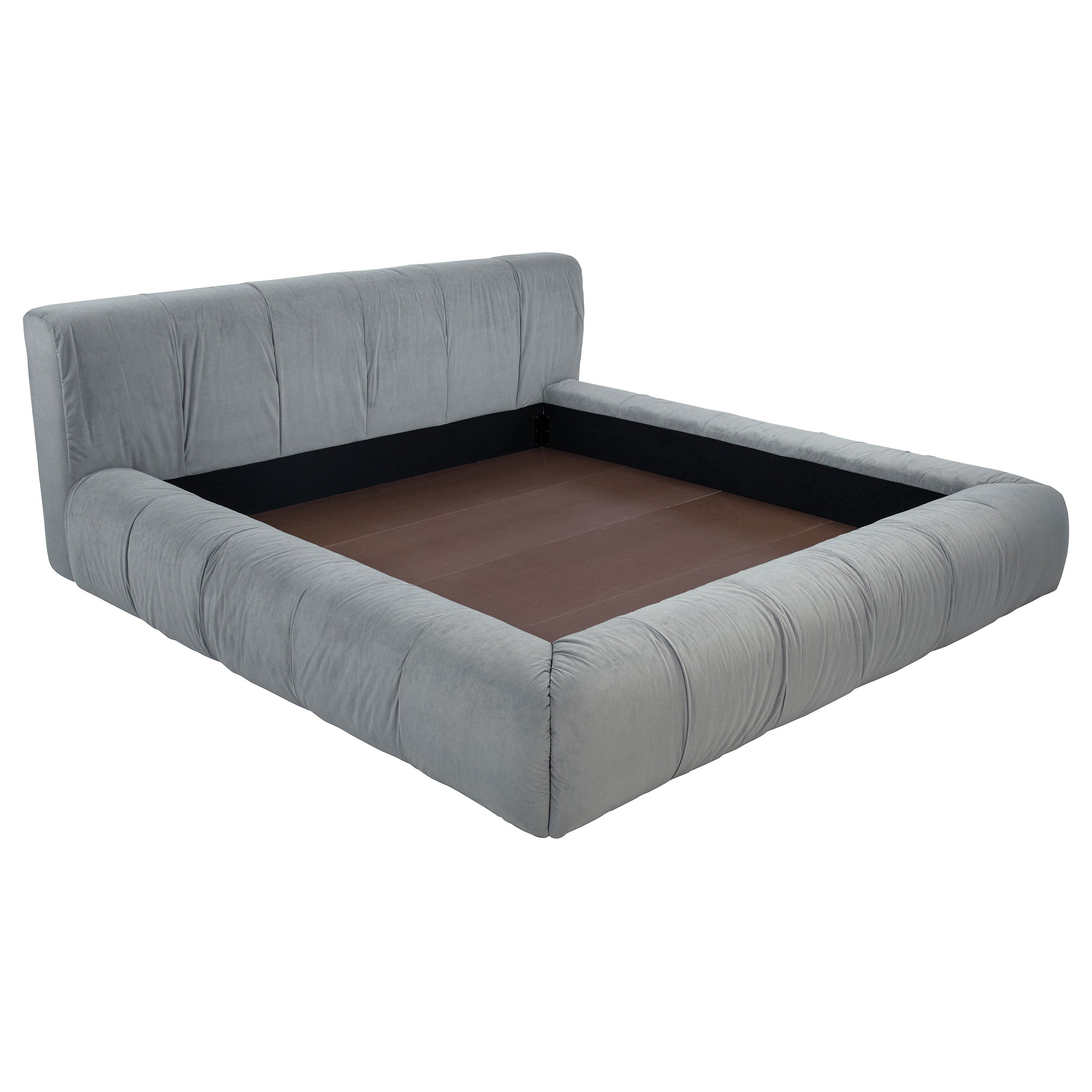 Wilshire Upholstered California King Platform Bed Grey — view 1