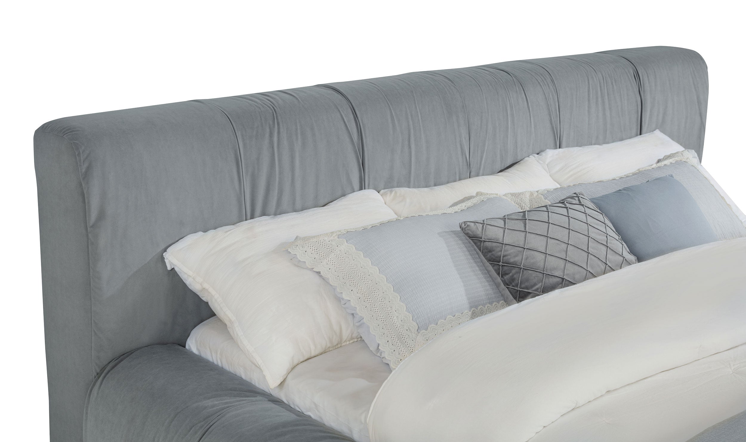 Wilshire Upholstered California King Platform Bed Grey — view 7