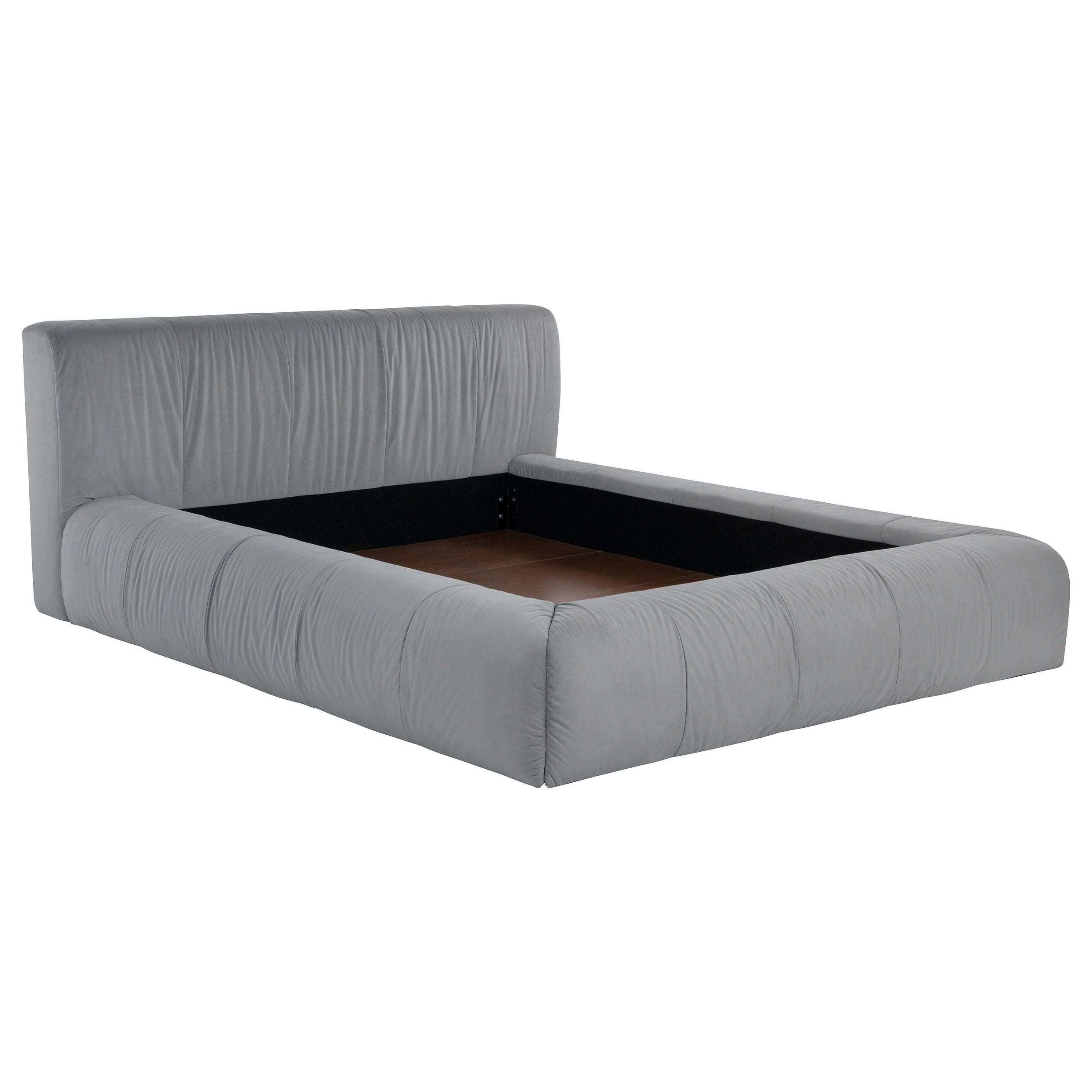 Wilshire Upholstered Queen Platform Bed Grey — view 1