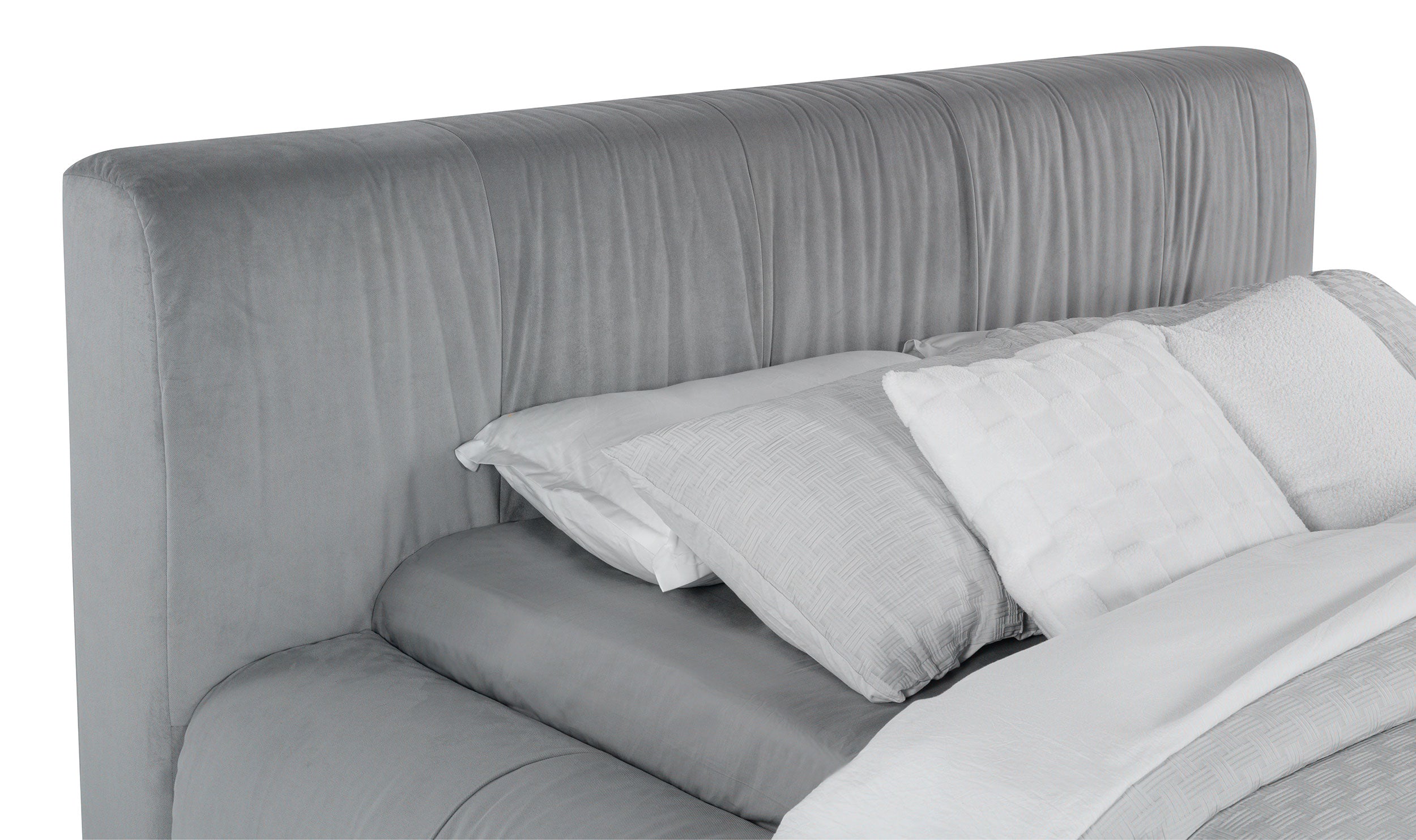 Wilshire Upholstered Queen Platform Bed Grey — view 5