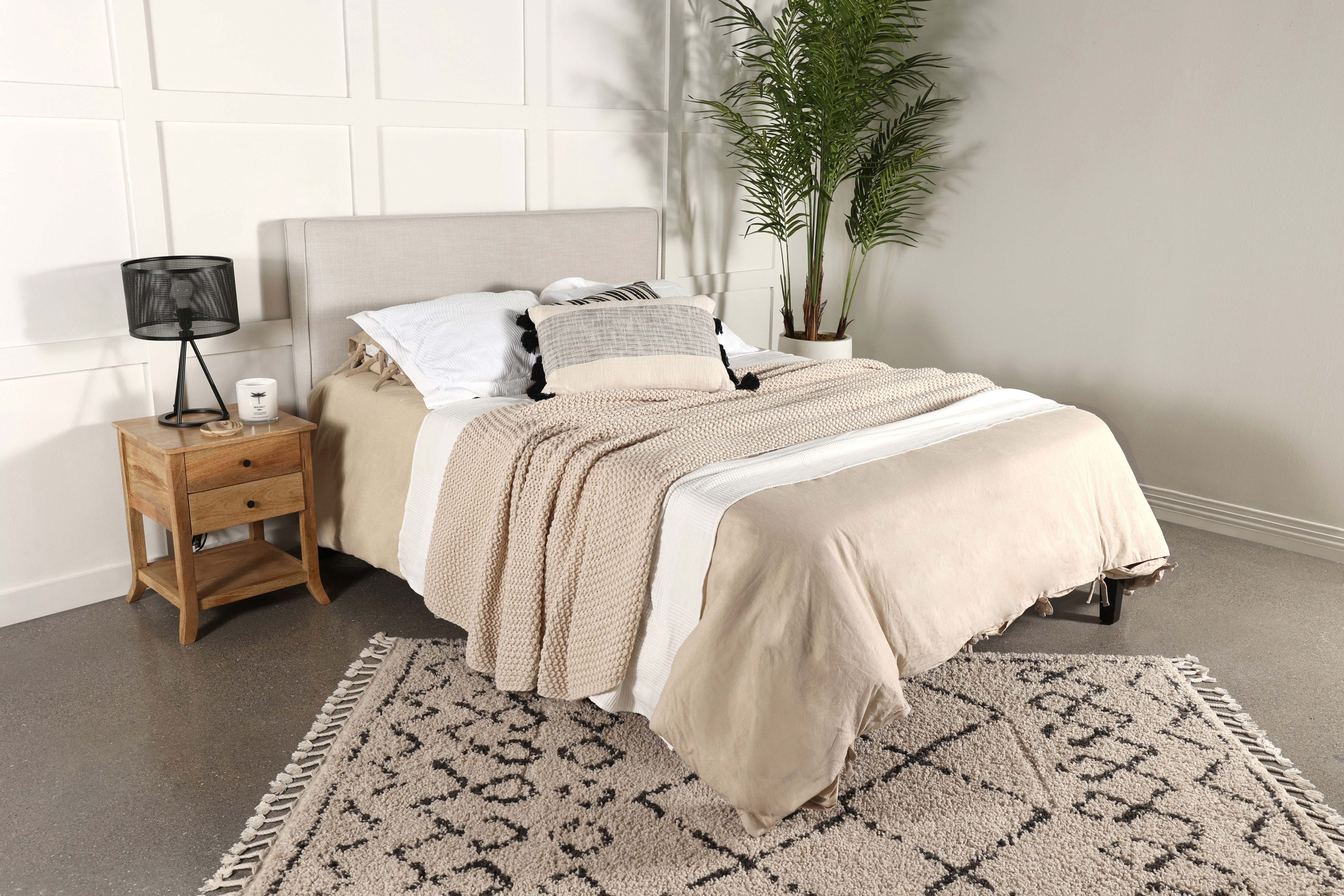 Kosmo Upholstered Queen or Full Panel Headboard Sand — view 10