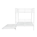 Full Over Full Metal Bunk Bed with Trundle, White