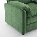 Oversized Reading Armchair With Thick Cushions, High Back Support