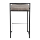 Fuji - Contemporary Stackable Counter Stool (Set of 2) - Black / Stone