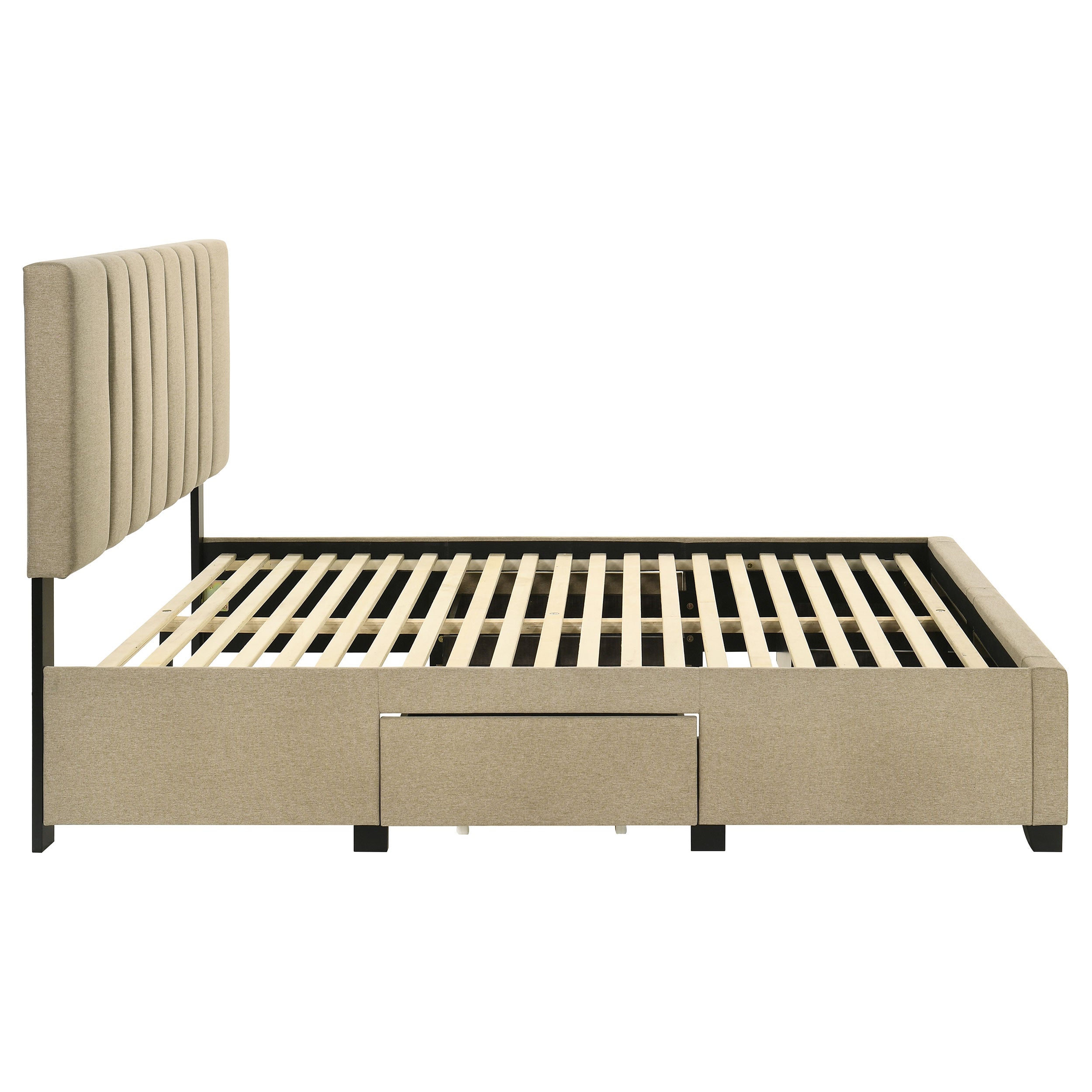 Wheatland 4-drawer Upholstered Full Storage Bed Light Brown — view 10