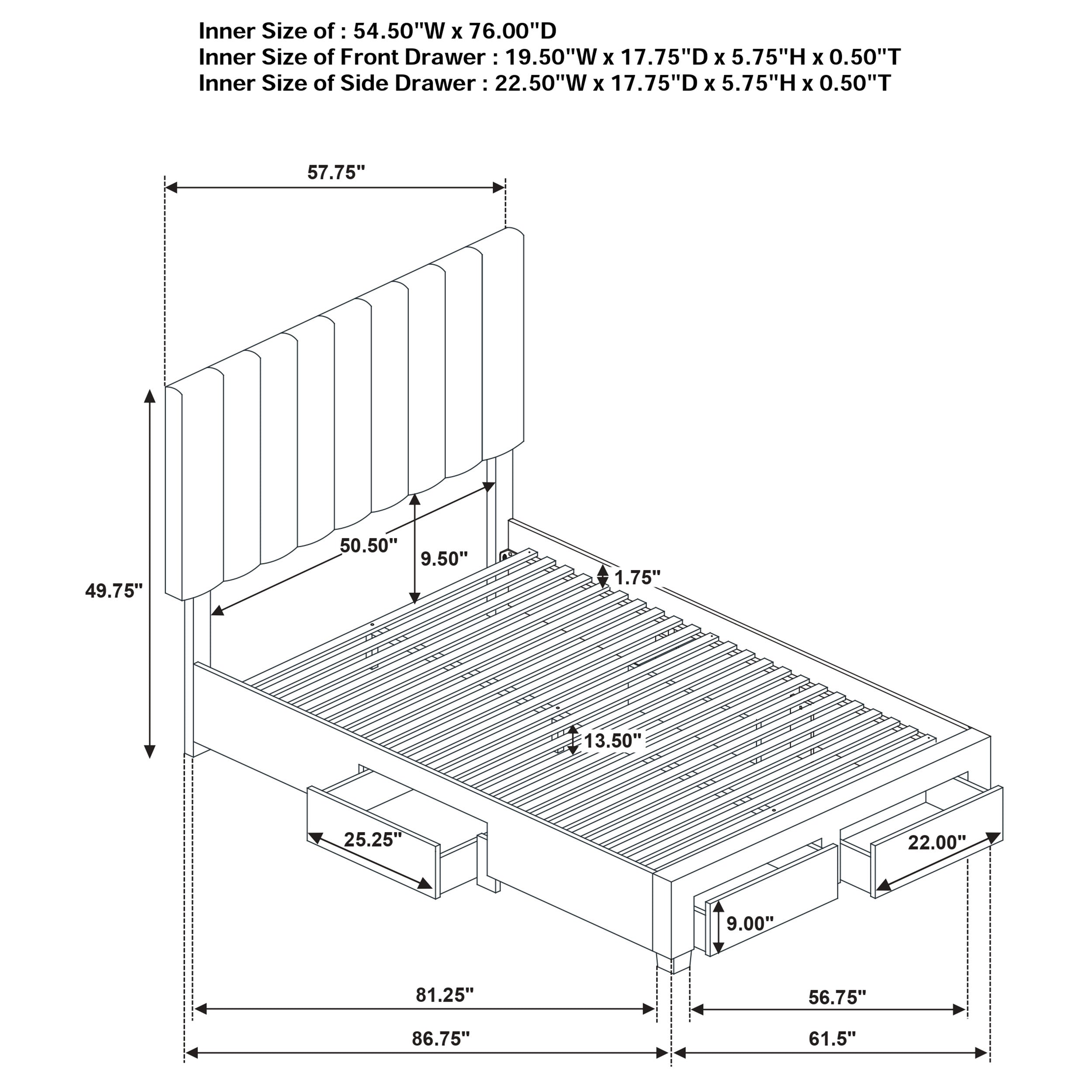 Wheatland 4-drawer Upholstered Full Storage Bed Light Brown — view 12