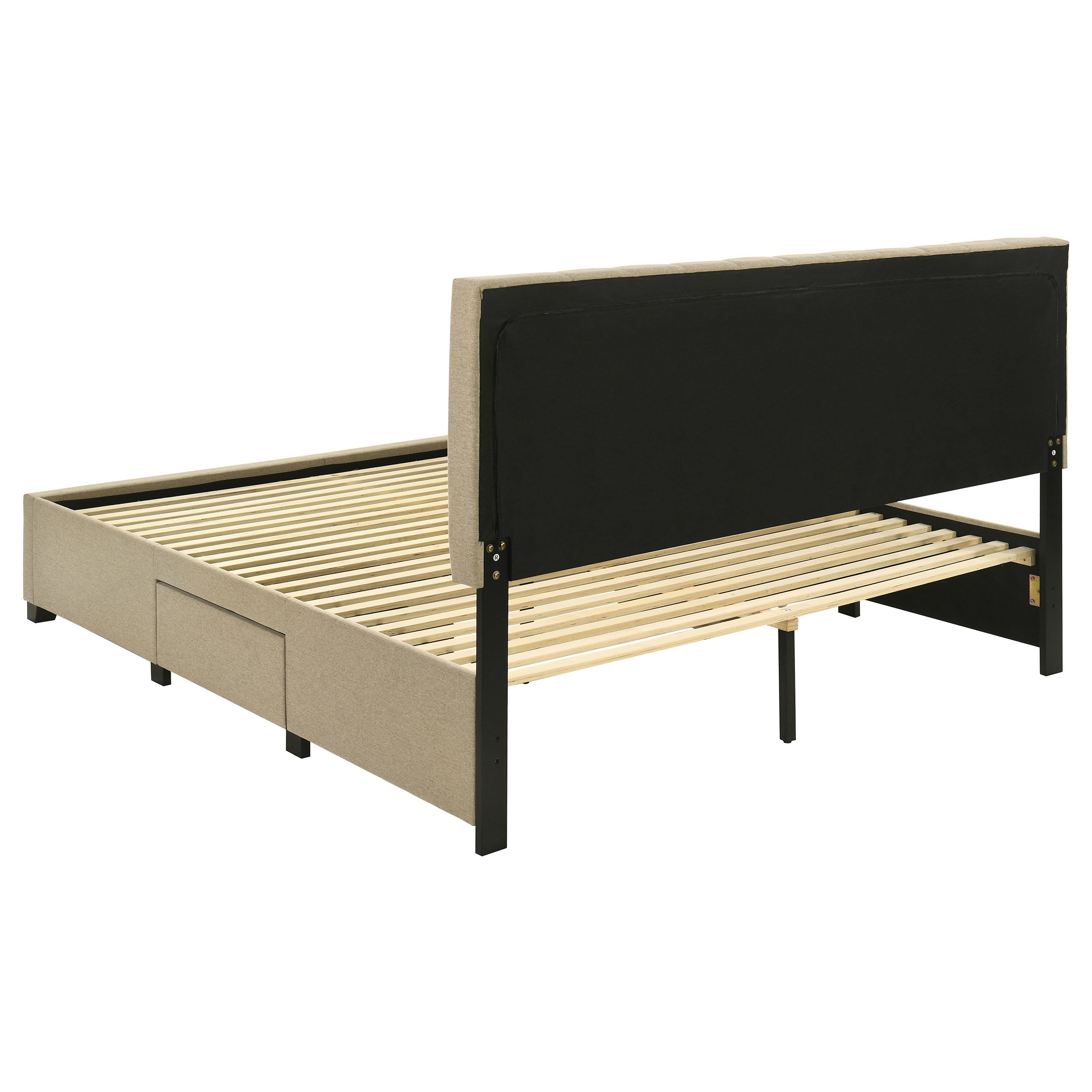 Wheatland 4-drawer Upholstered Eastern King Storage Bed Brown — view 9