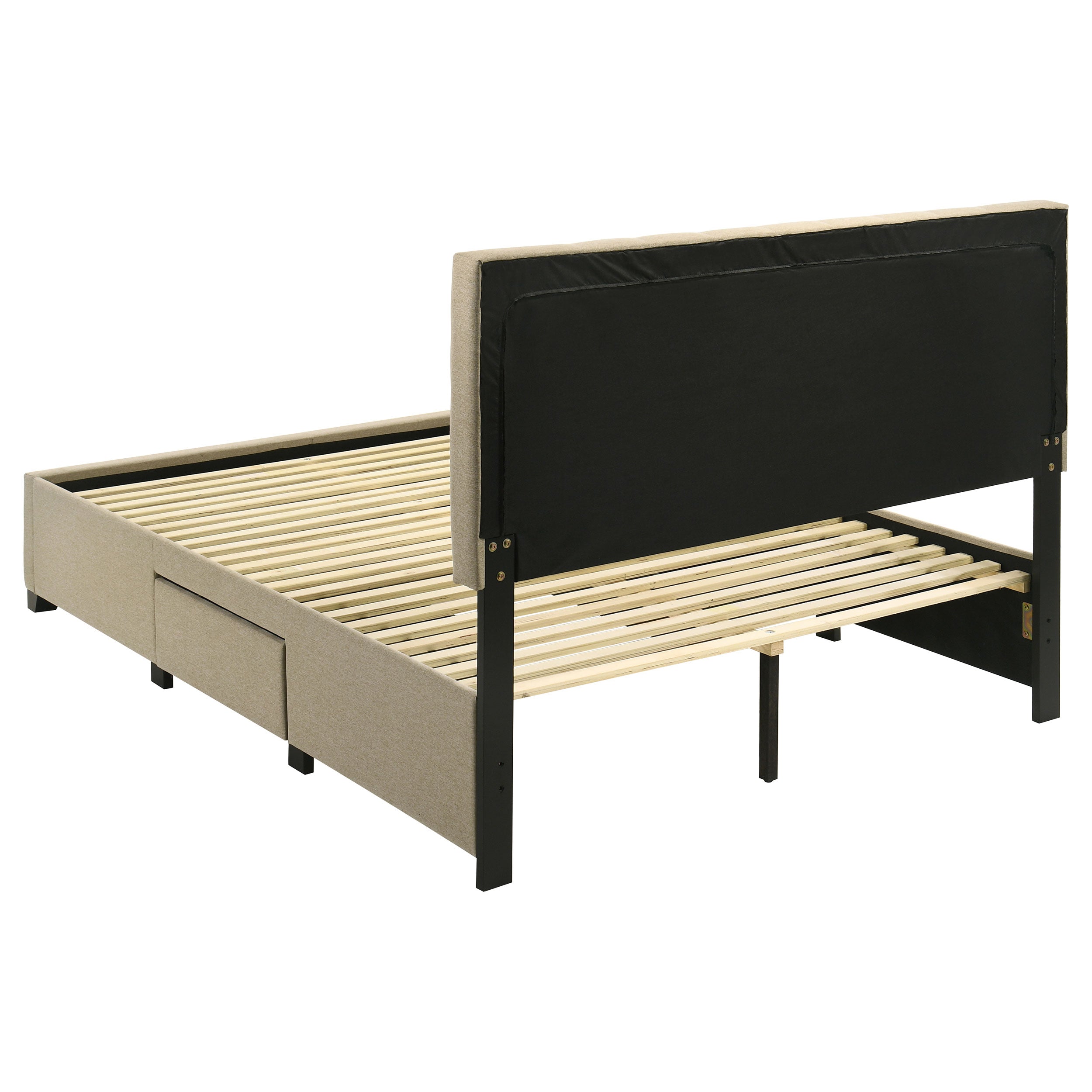 Wheatland 4-drawer Upholstered Queen Storage Bed Light Brown — view 7