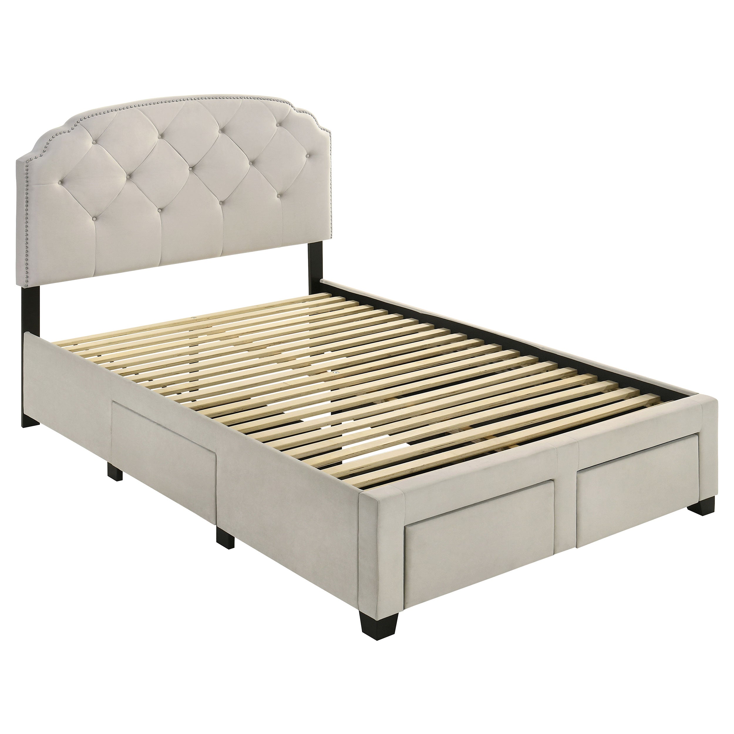 Marianna 4-drawer Upholstered Full Storage Bed Cream — view 4