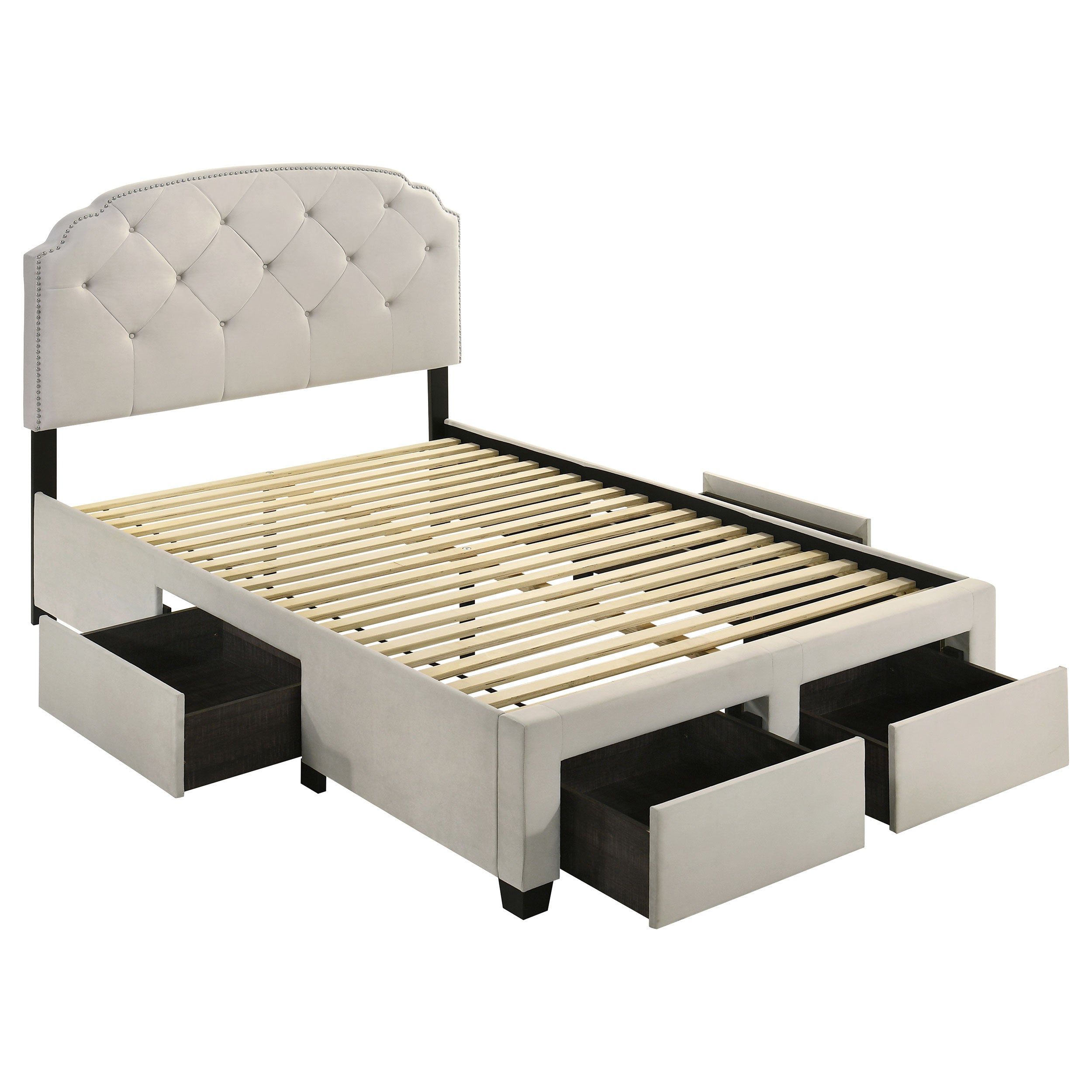 Marianna 4-drawer Upholstered Full Storage Bed Cream — view 1