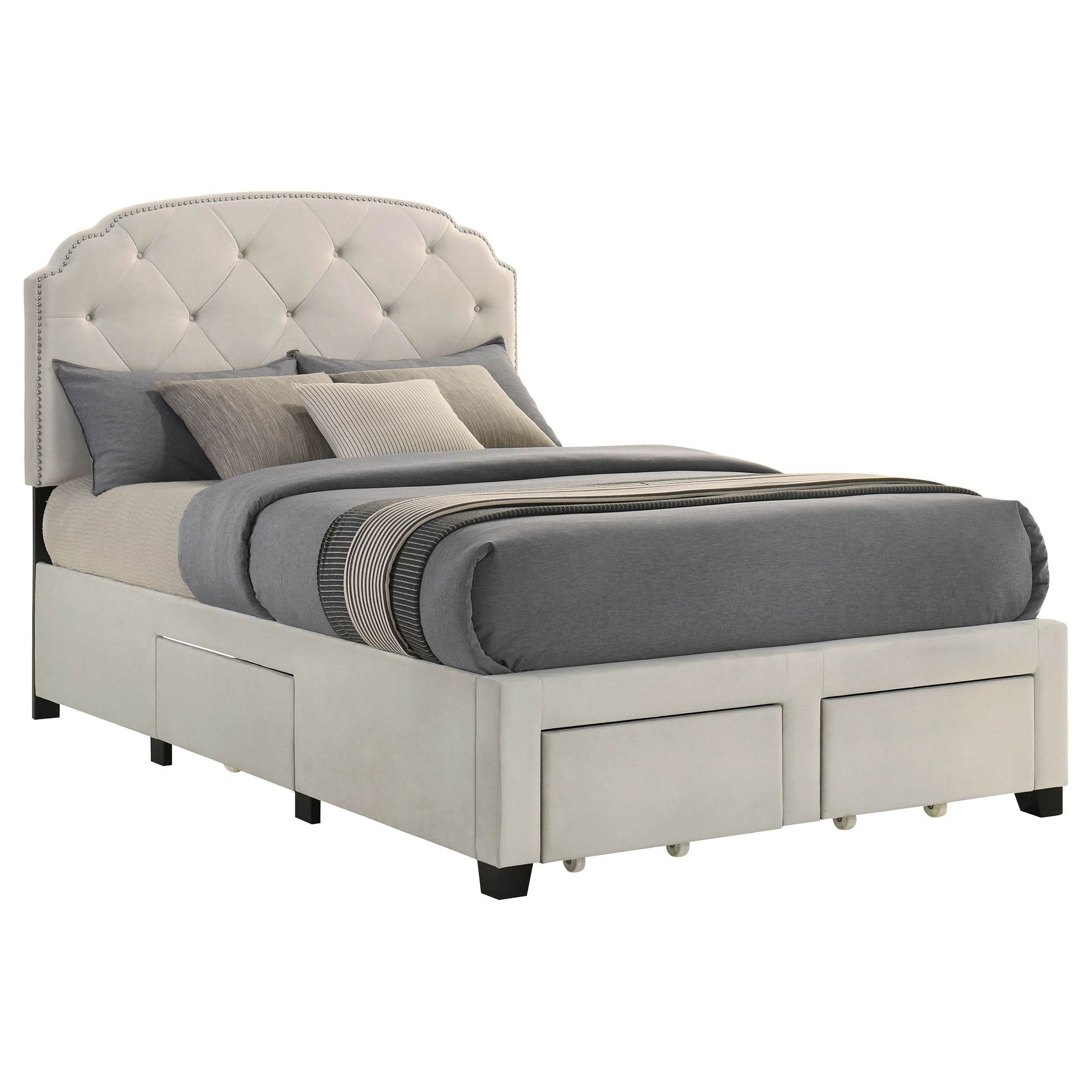 Marianna 4-drawer Upholstered Full Storage Bed Cream — view 5