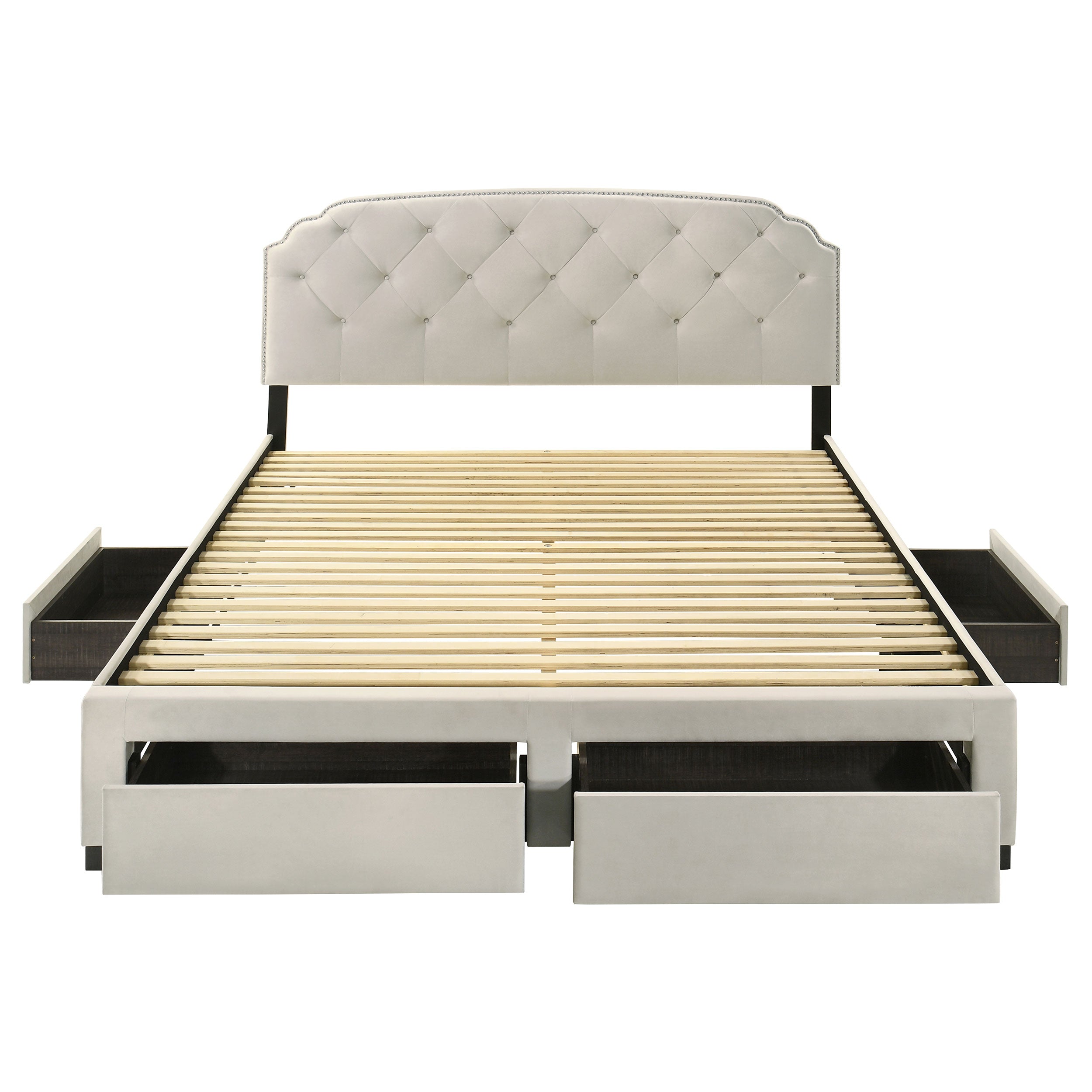 Marianna 4-drawer Upholstered Eastern King Storage Bed Cream — view 8