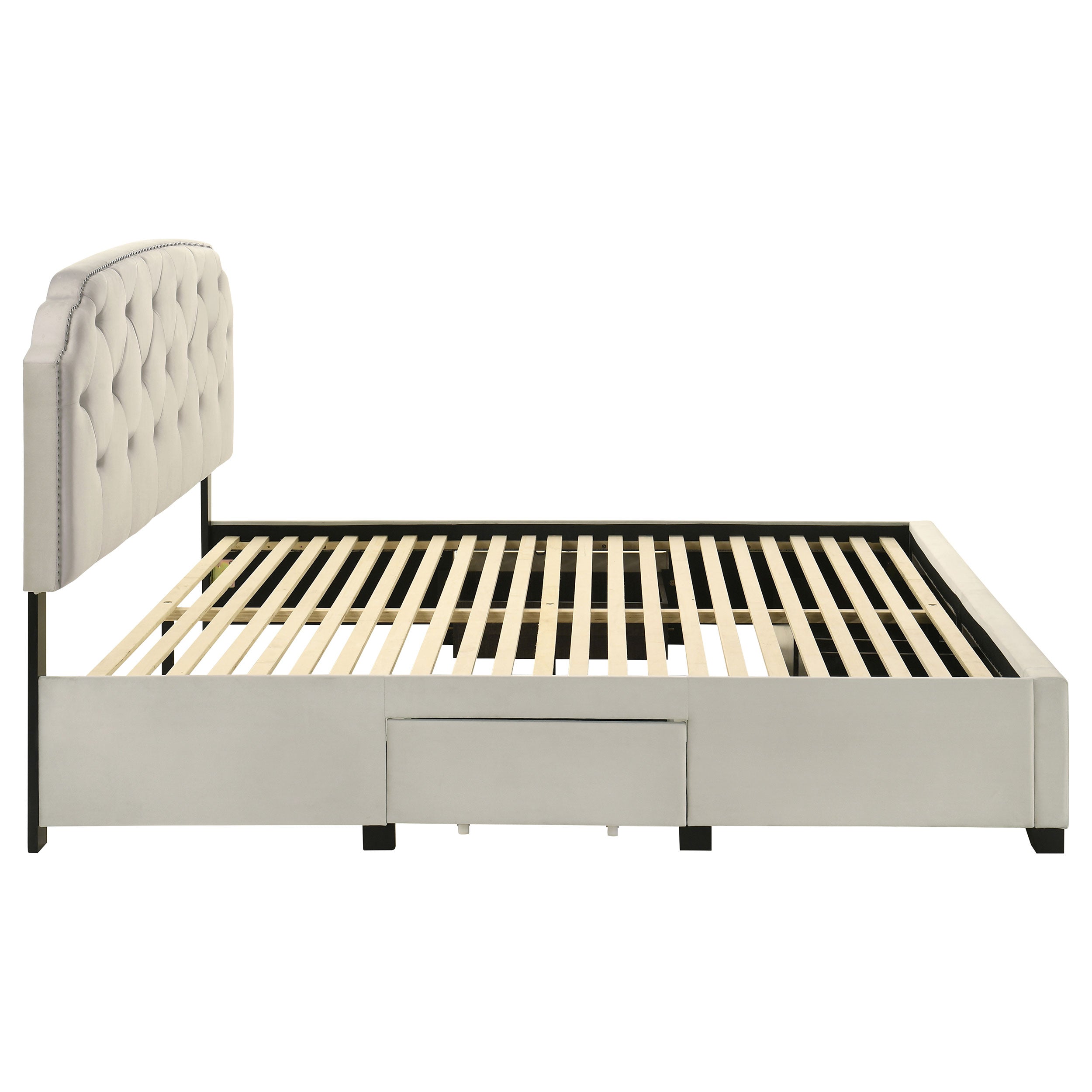 Marianna 4-drawer Upholstered Eastern King Storage Bed Cream — view 10