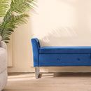 Wide Storage Soft Ottoman Bench With Armrests