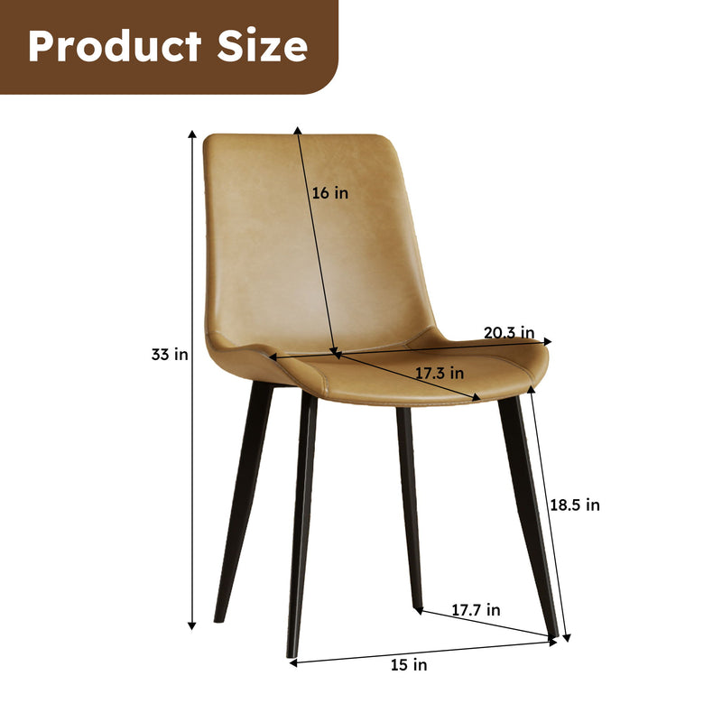 Dining Chairs With Carbon Steel Legs (Set of 4) - Brown