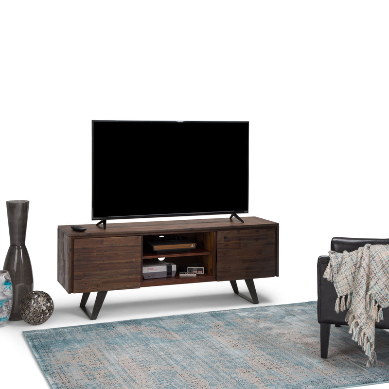 Lowry - TV Media Stand - Distressed Charcoal Brown