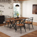 Industrial Style Indoor Dining Table With Metal Legs - Walnut / Black
