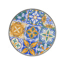 French Country Patio Side Table With Vibrant Tile Top